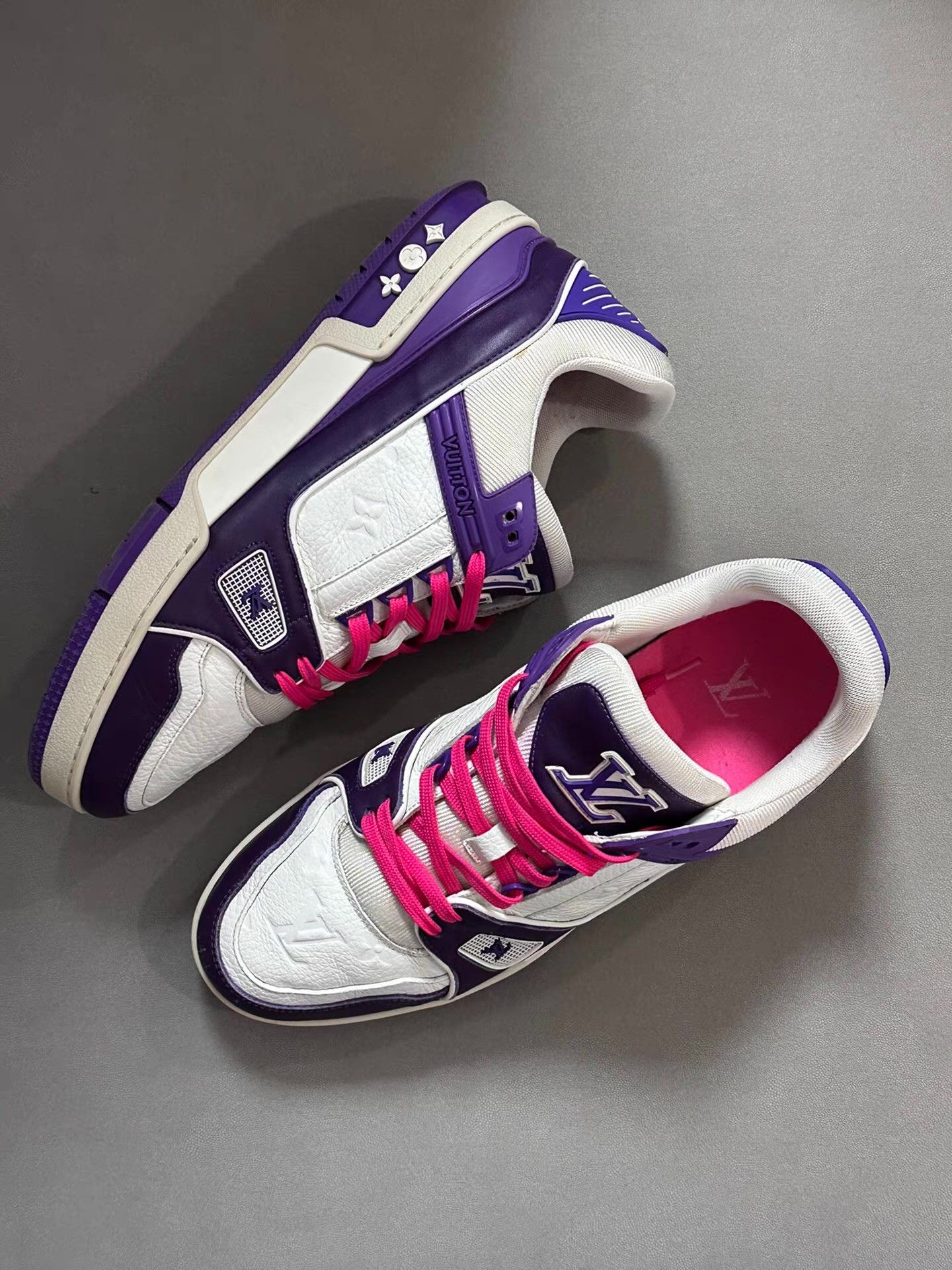 Louis Vuitton Louis Vuitton Trainer White & Purple Ｑ20 Size US 8.5 / EU 41-42 - 3 Thumbnail