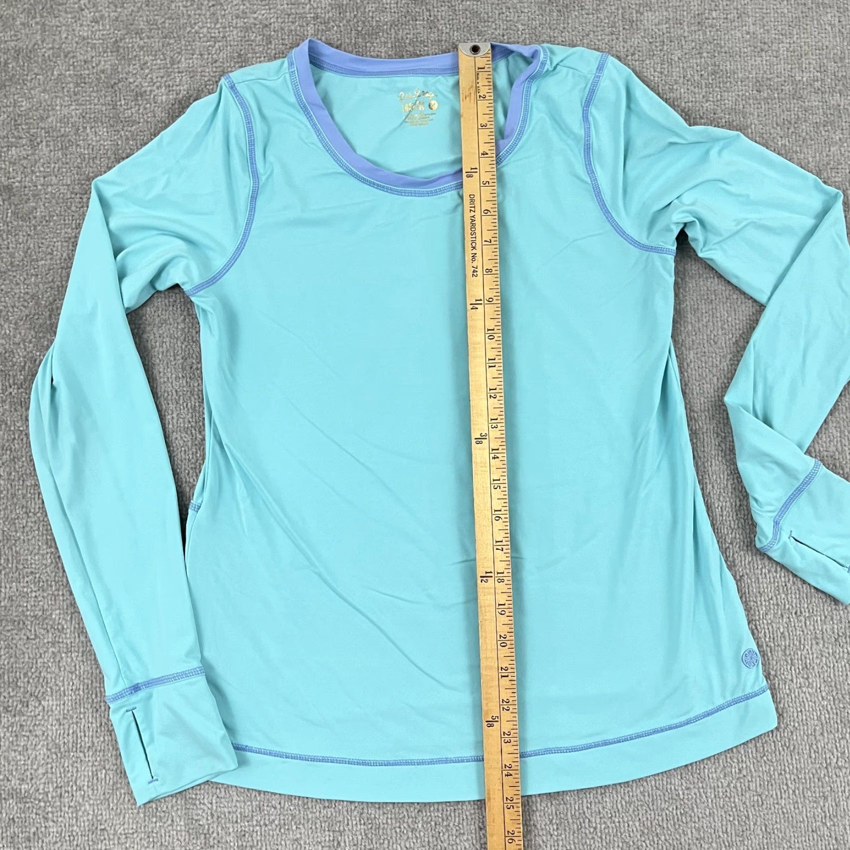 Lilly Pulitzer Lilly Pulitzer Renay Sunguard Shirt Womens Small Blue Long Sleeve Luxletic UPF 50+ Activewear Size S / US 4 / IT 40 - 6 Thumbnail