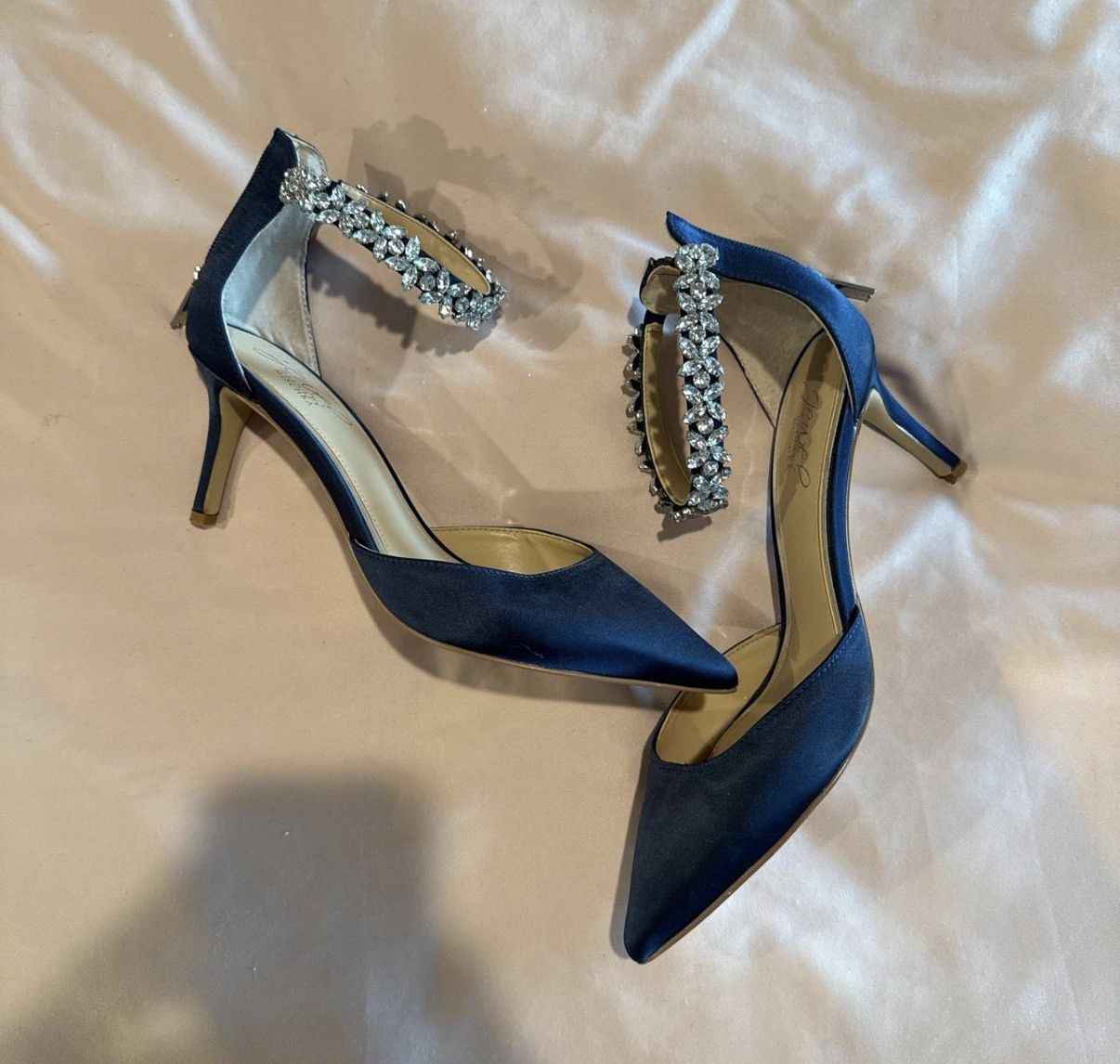 Badgley Mischka Badgley Mishka Heels Blue & Sparkle Size US 8 / IT 38 - 1 Thumbnail