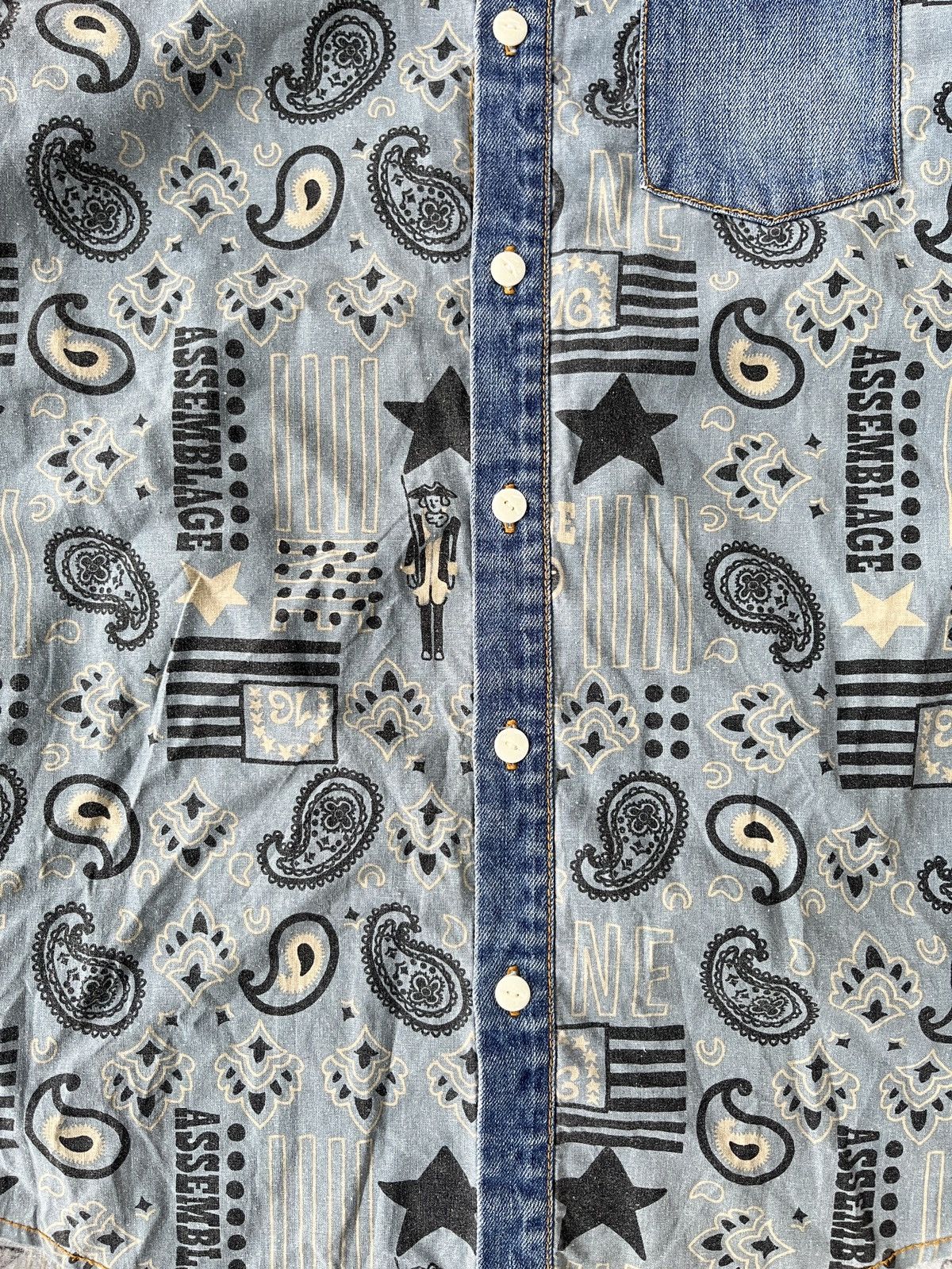 Issey Miyake Ne Net Cat Paisley Indigo Denim Long Sleeve Button Up Shirt Size US L / EU 52-54 / 3 - 4 Thumbnail