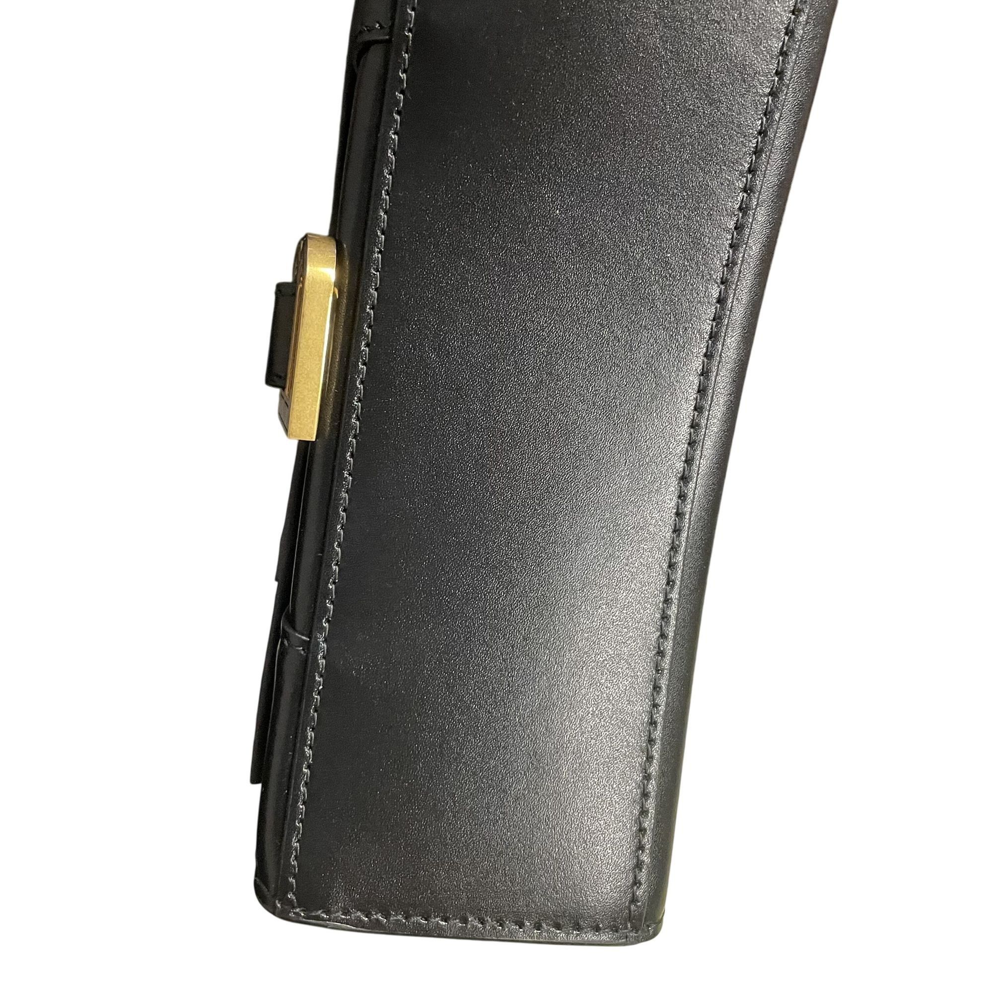 Balenciaga Balenciaga Hourglass Small Black Leather Handbag With Gold H Size ONE SIZE - 7 Thumbnail
