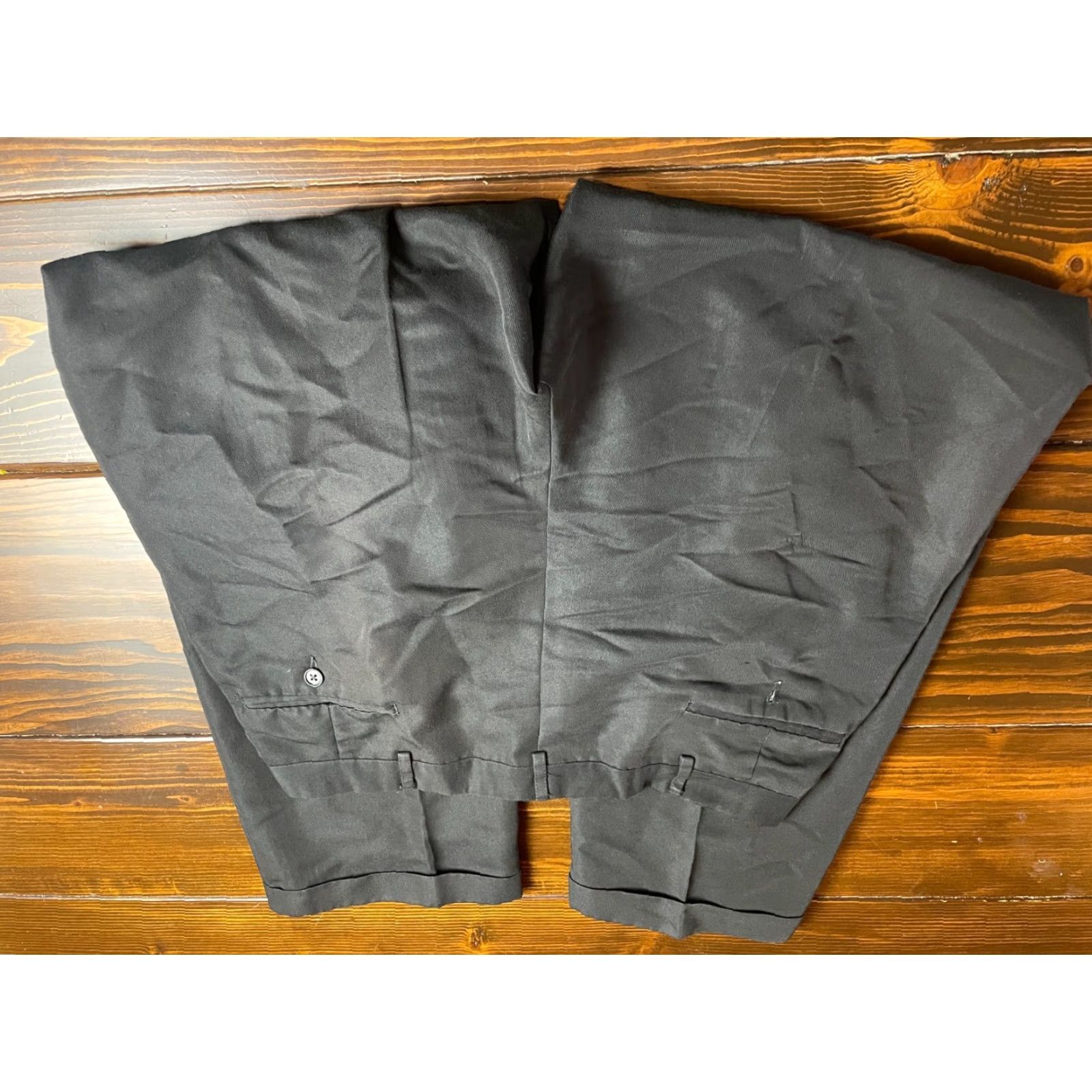 Haggar Haggar Dress Pants Men 36x30 Black Pleated Straight Flat Front Belted Breathable Regular Inseam 29.5 Formal Business Casual Conservative Trousers Size US 36 / EU 52 - 6 Thumbnail