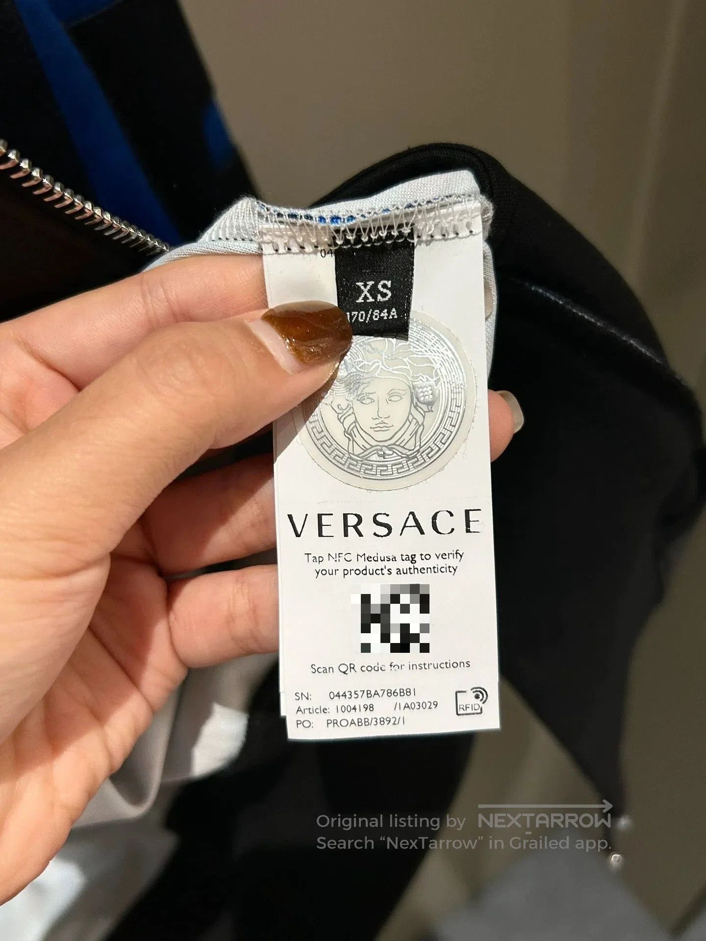 Versace Versace Black Blue Greek Key Jacket. Size US XS / EU 42 / 0 - 5 Thumbnail
