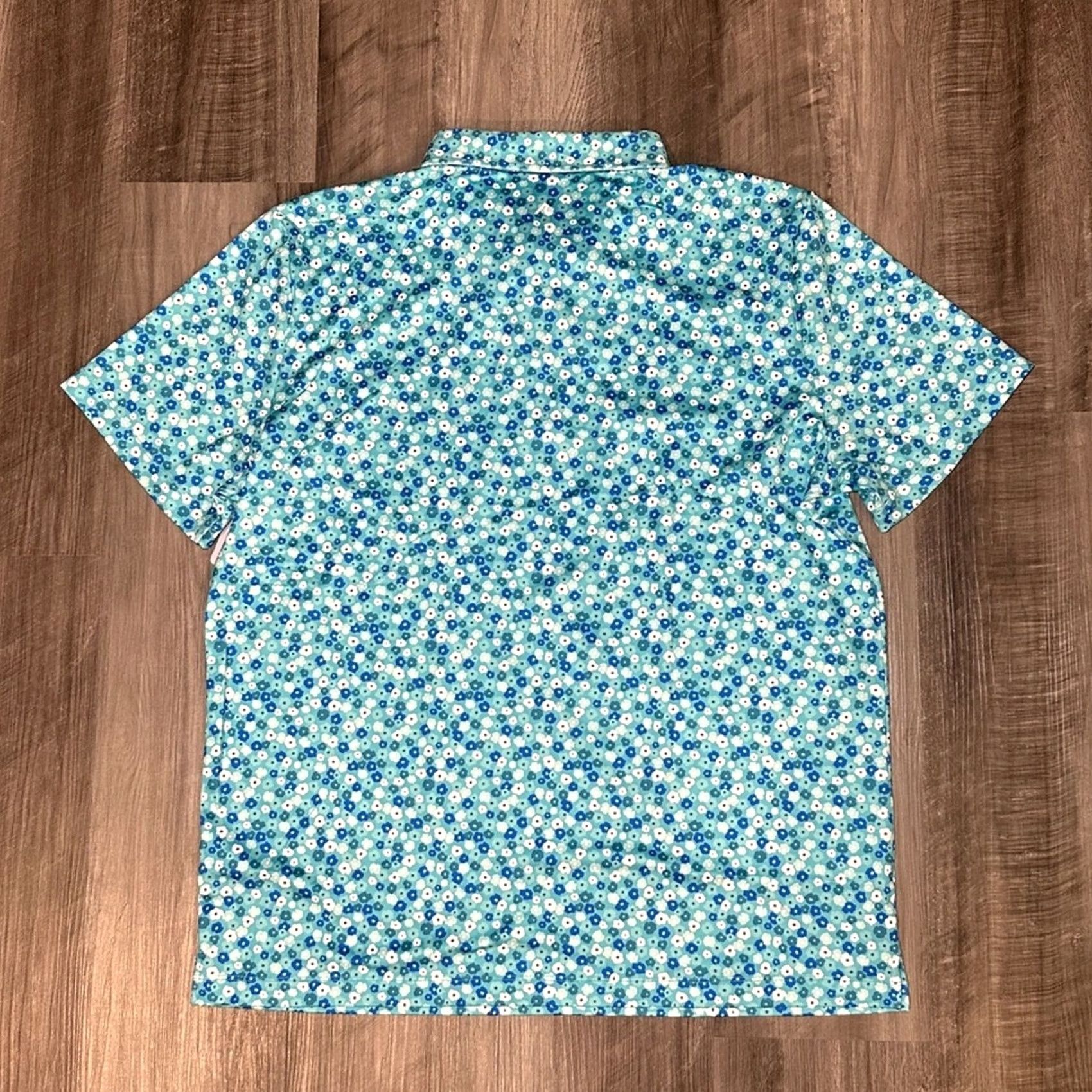 Vintage Redvanly Marne Floral PurePoly Performance Stretch Curaçao Golf Polo XL Mens Blue Shirt Size US XL / EU 56 / 4 - 3 Thumbnail