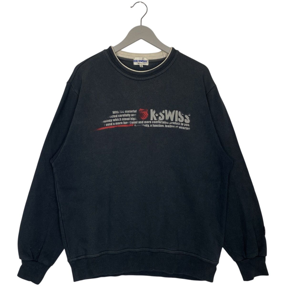 Vintage Vintage K-Swiss Sweatshirt Crewneck Big Logo Black Size M Size US M / EU 48-50 / 2 - 1 Thumbnail