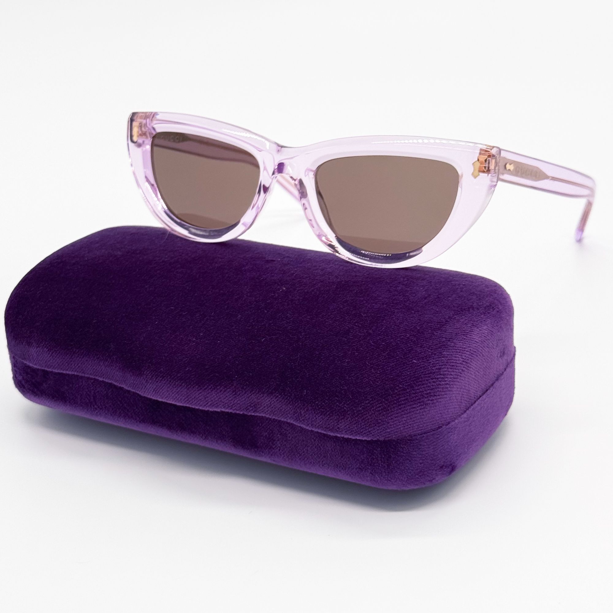 Gucci NEW GG1521S 004 GUCCI PURPLE BROWN WOMEN CAT EYE SUNGLASSES Size ONE SIZE - 3 Thumbnail