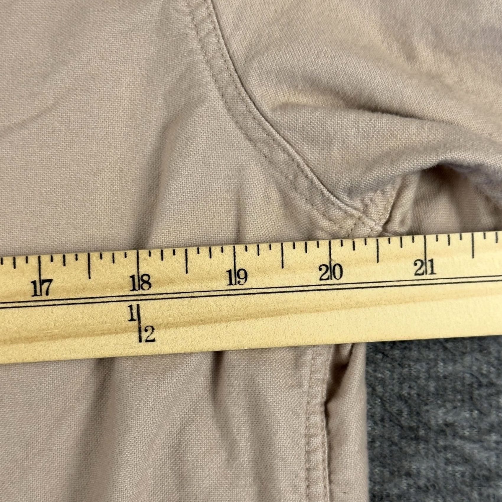 Allsaints AllSaints Shirt Mens Large Beige Solid Long Sleeve Button Up Raw Hem Casual Size US L / EU 52-54 / 3 - 7 Thumbnail