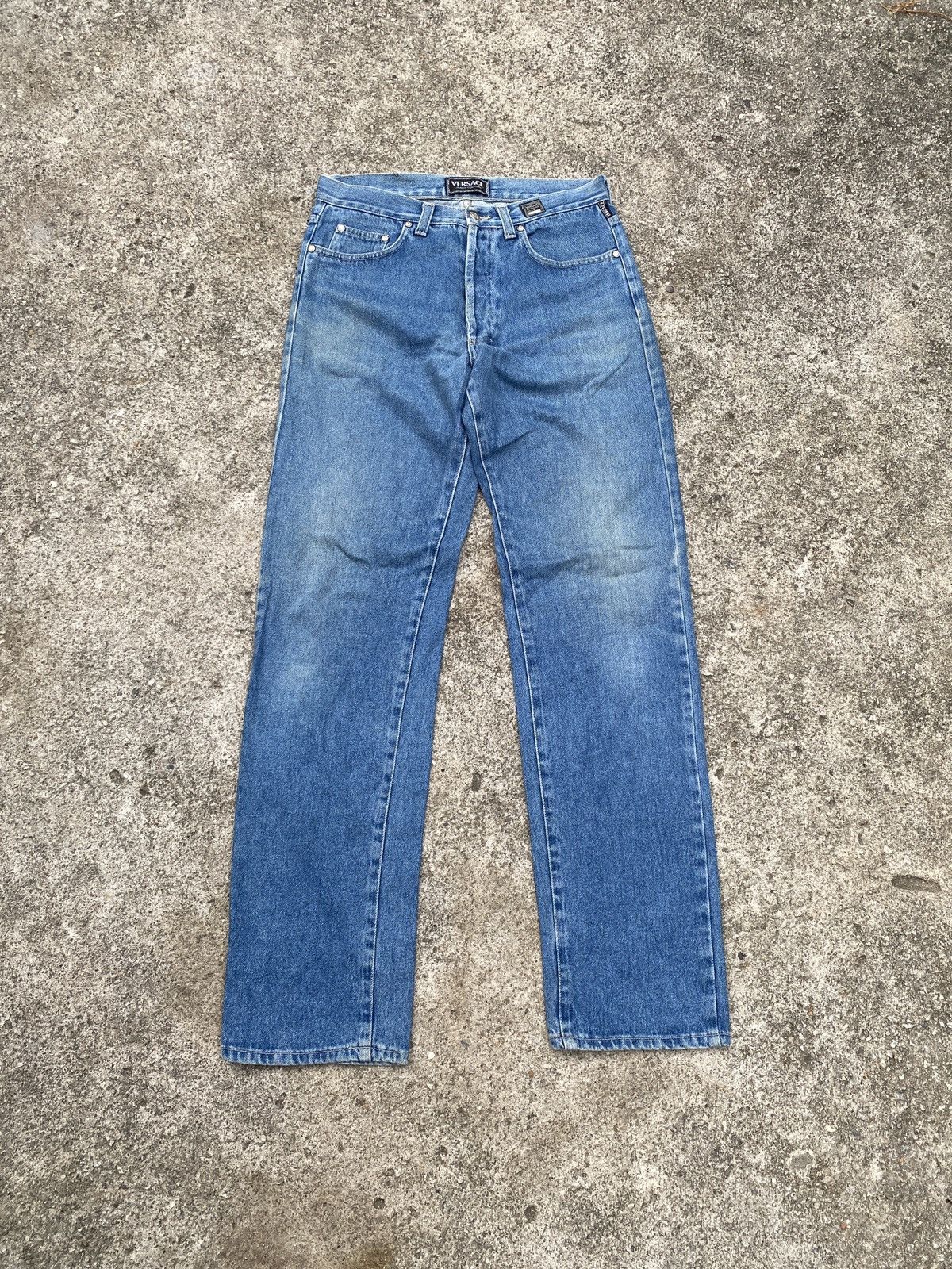Versace × Versace Jeans Couture Vintage 90’s Versace Jeans Couture Faded Blue Denim Size US 30 / EU 46 - 1 Thumbnail