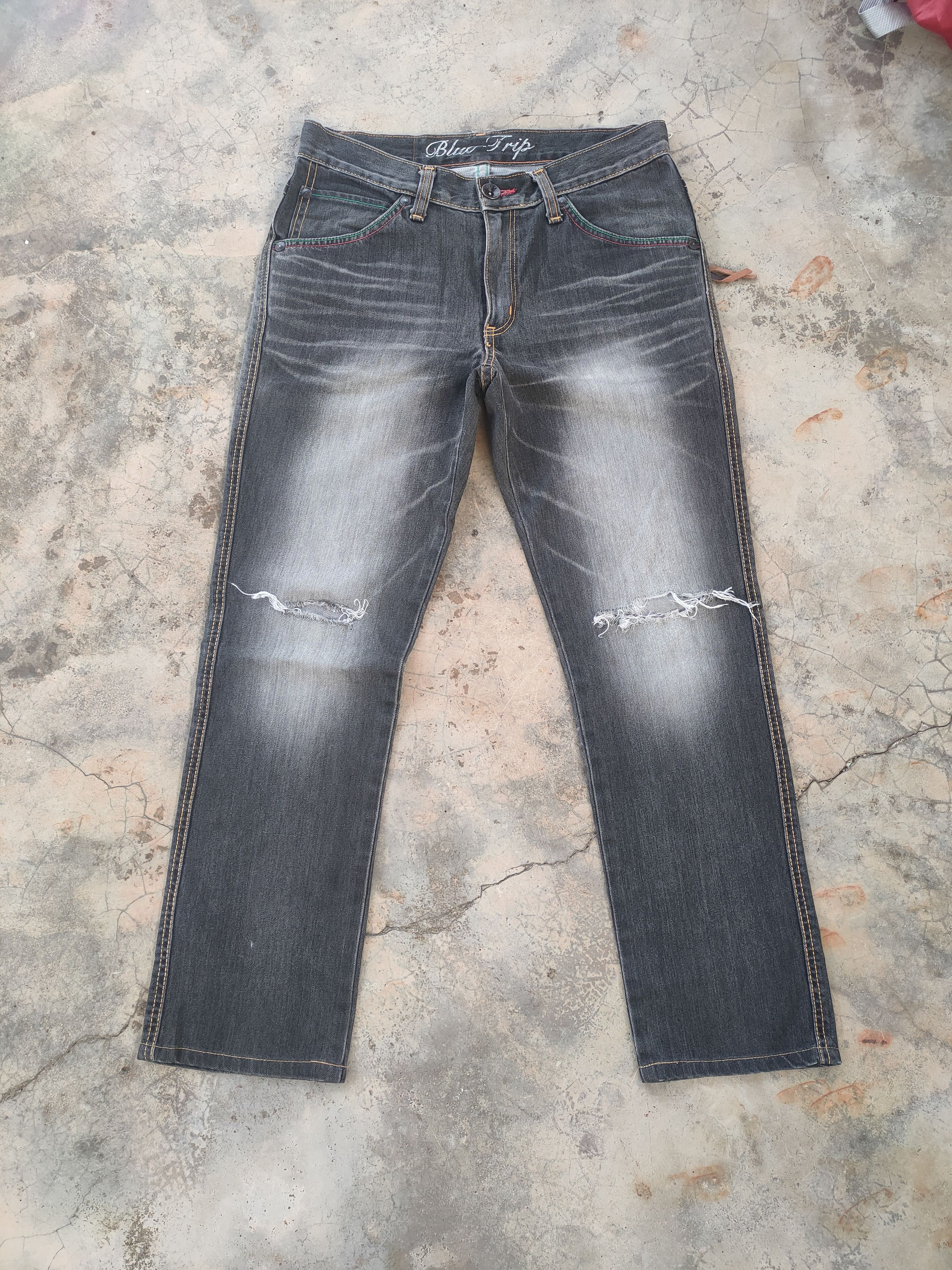 Edwin × Vintage W33 VINTAGE EDWIN FADED BLACK DISTRESSED JEANS PANTS Size US 33 - 2 Thumbnail