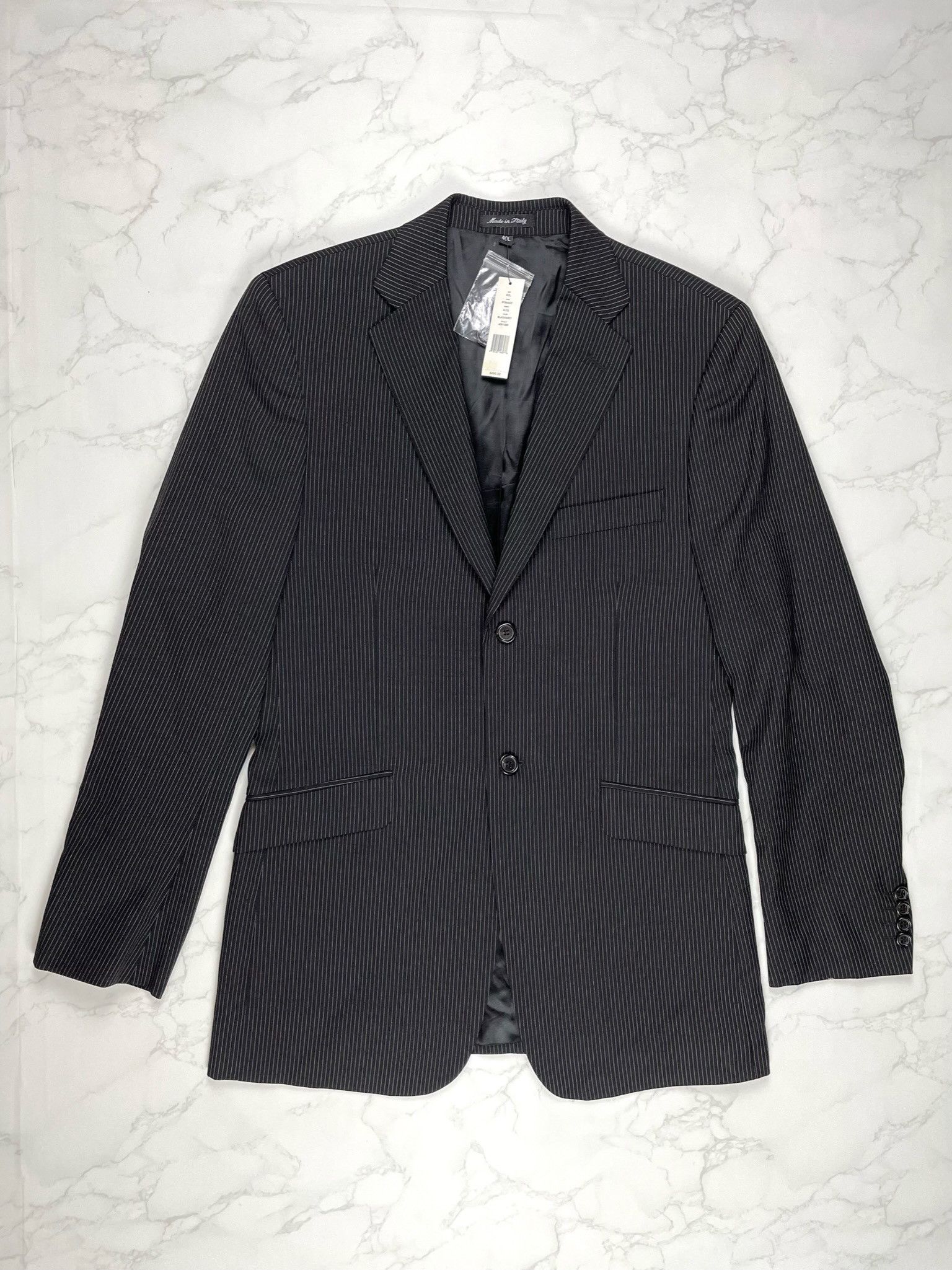 🔥70% OFF🔥 [SALE] Theory Black Striped Wool Blazer Suit