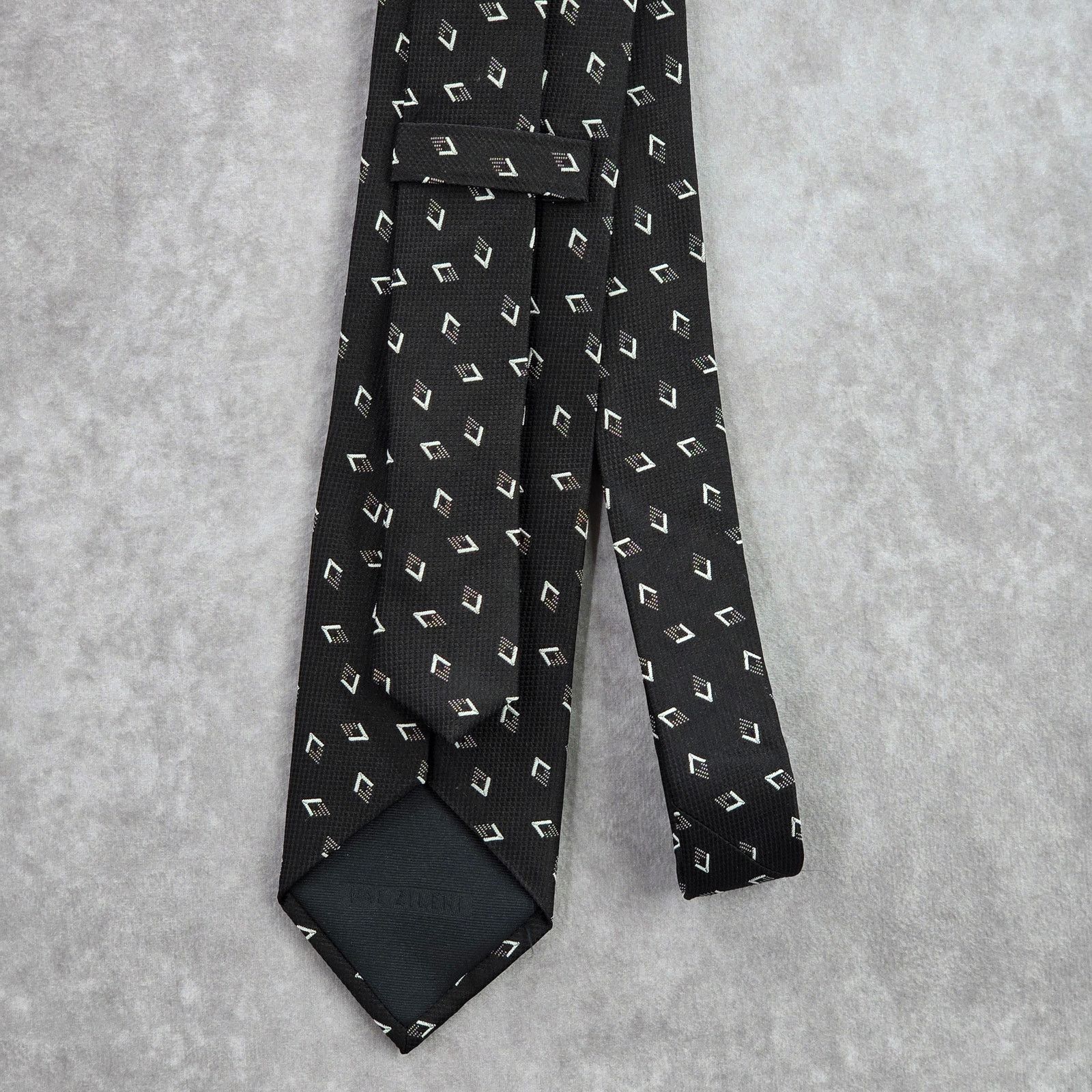 Pal Zileri Pal Zileri Black White Diamond Silk Italy Neck Tie Men's Size 30 - 3 Thumbnail