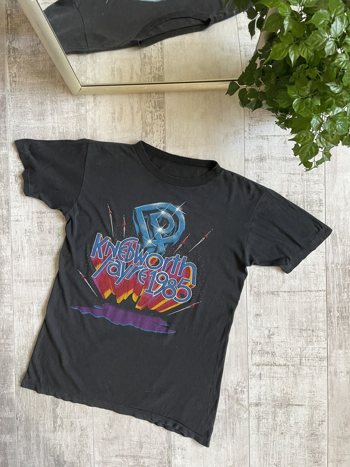 Band Tees × Vintage 1985 Vintage KNEBWORTH Fayre T-Shirt Tour (Deep Purple) Size US S / EU 44-46 / 1 - 1 Thumbnail