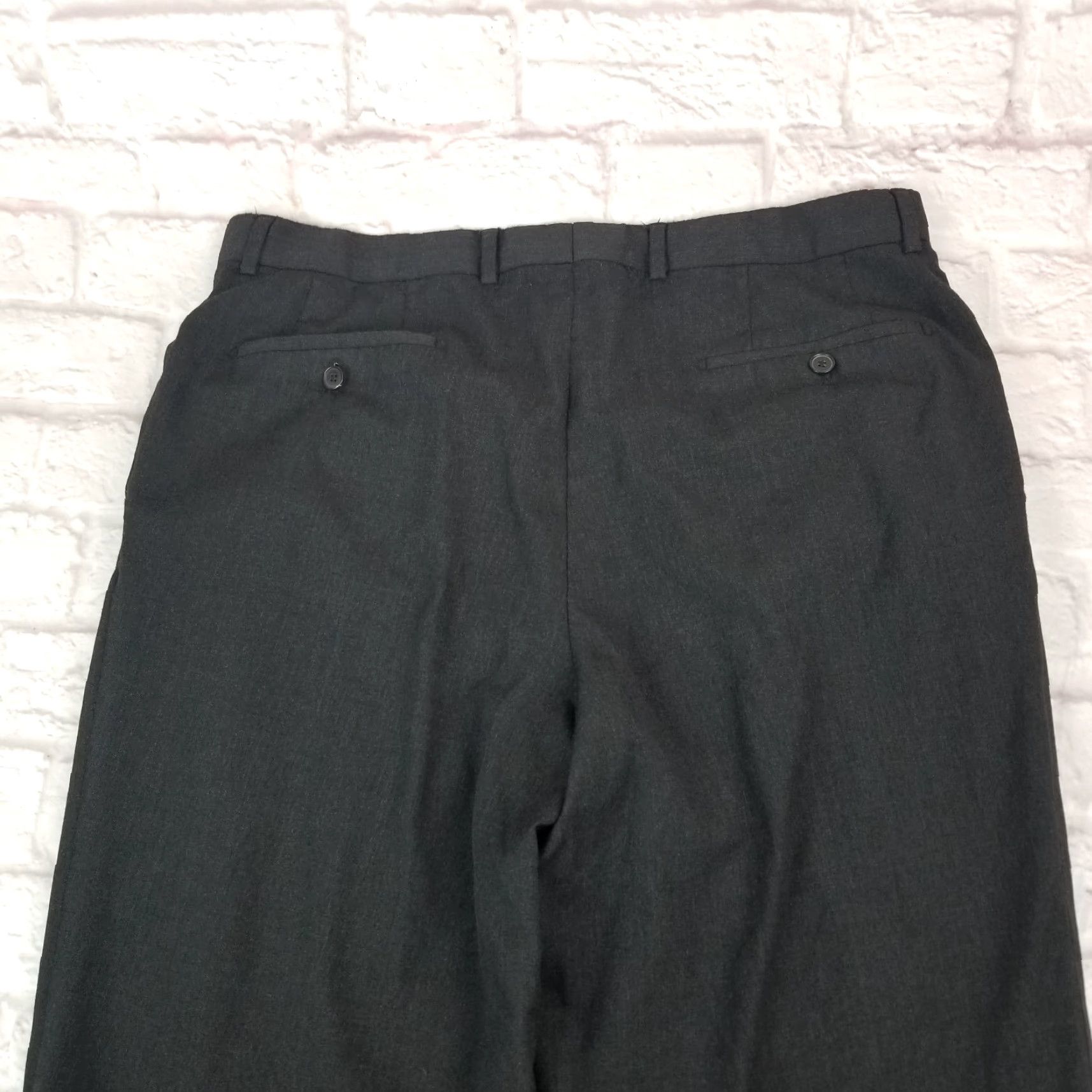 Vintage VINTAGE Hugo Boss Mens Pants Size 38 X 29 Black Pleated Front Straight Dress Slack Wool Size US 38 / EU 54 - 7 Thumbnail