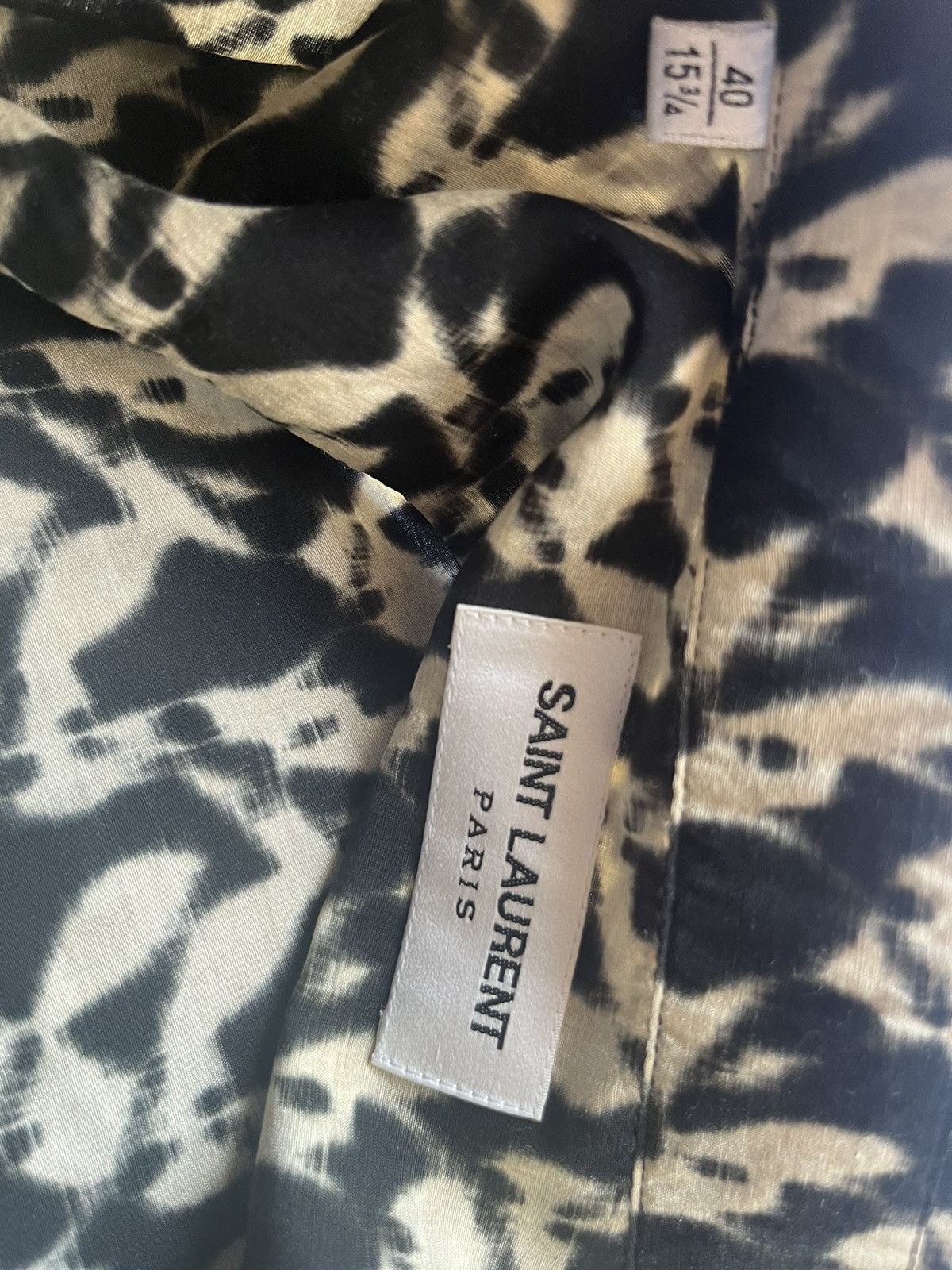 Saint Laurent Paris Abstract print shirt collar size 41 Size US M / EU 48-50 / 2 - 10 Thumbnail