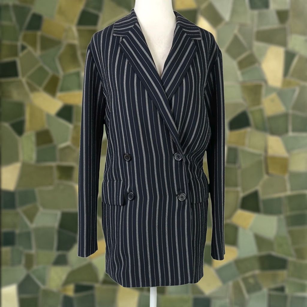 Vintage VINTAGE? Wilfred Blazer Jacket Women XXS Black Pinstripe Double-Breasted Buttoned Blazer Size XXS / US 00 / IT 34 - 1 Thumbnail