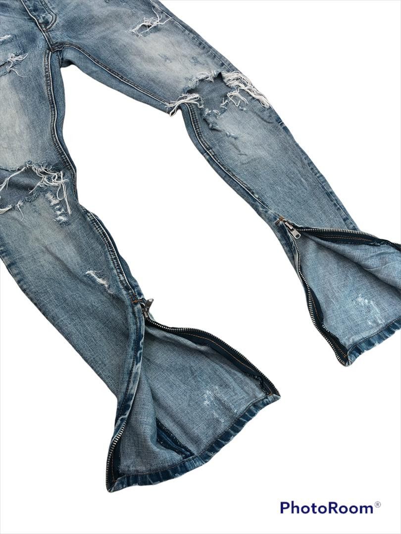JNCO × MNML MNML distressed denim zipper leg skinny jeans size 32 Size US 32 / EU 48 - 2 Thumbnail