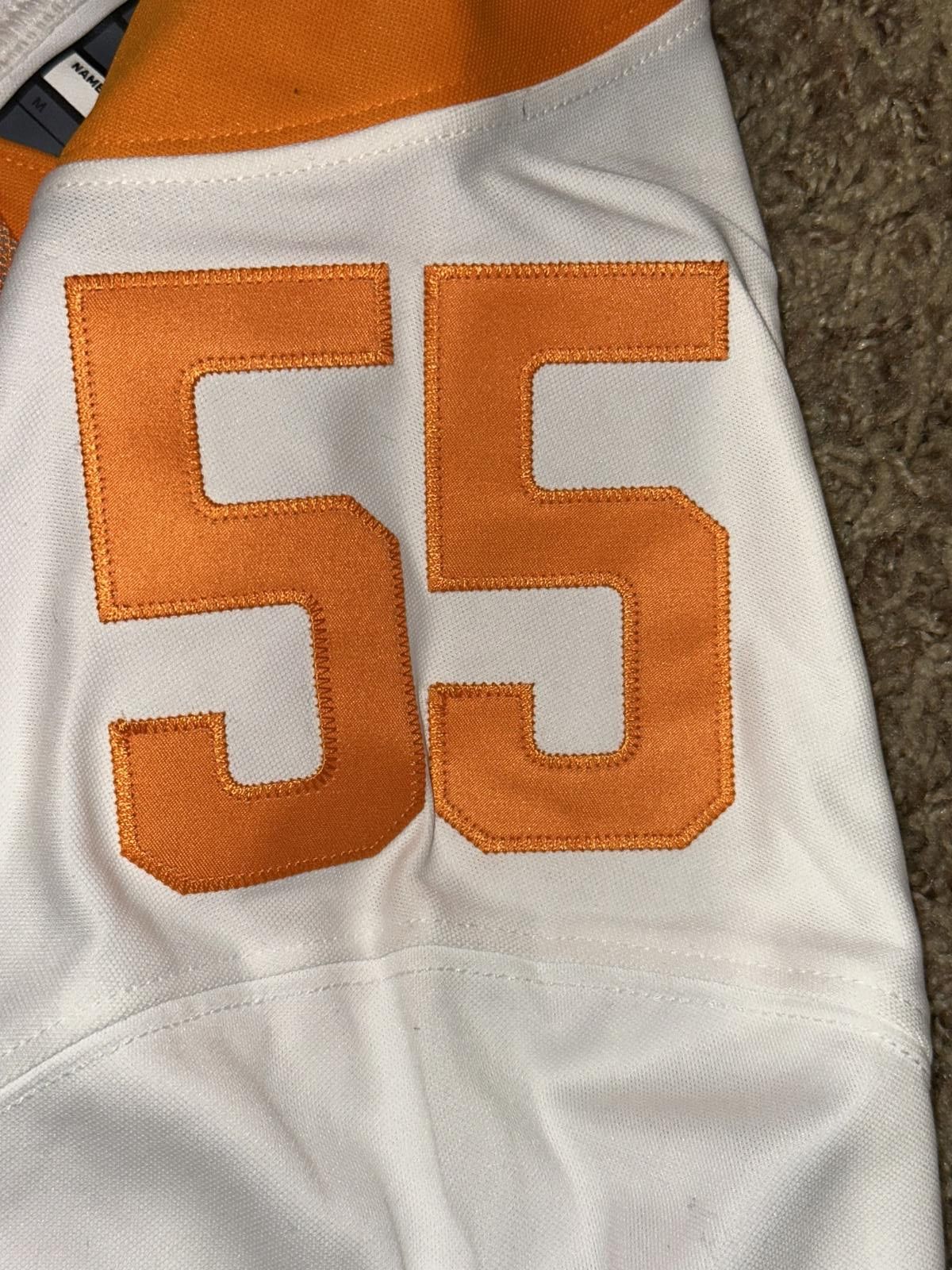 Nike Nike Men’s #55 White Tennessee Volunteers Game Football Jersey Sample Size US M / EU 48-50 / 2 - 4 Thumbnail