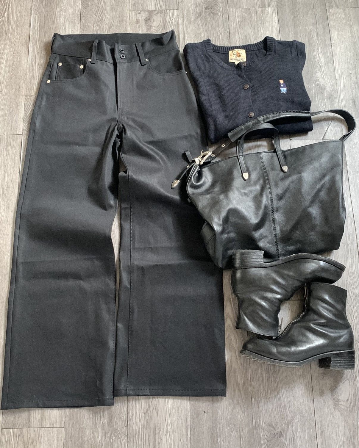 Japanese Brand DOOF.YOUTH Custom WAXED LOOK DENIM Size US 32 / EU 48 - 8 Thumbnail