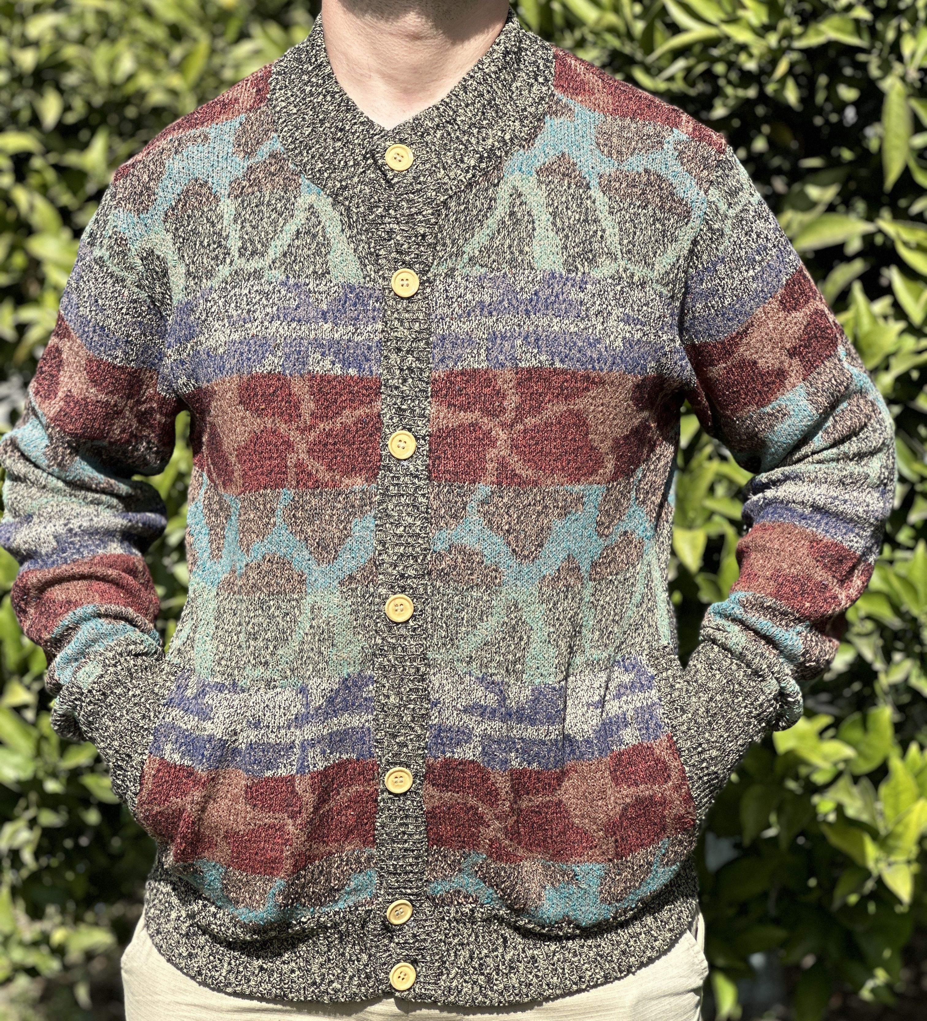 Missoni Uomo Cardigan 3D Knit DNA Retro Sweater Size L