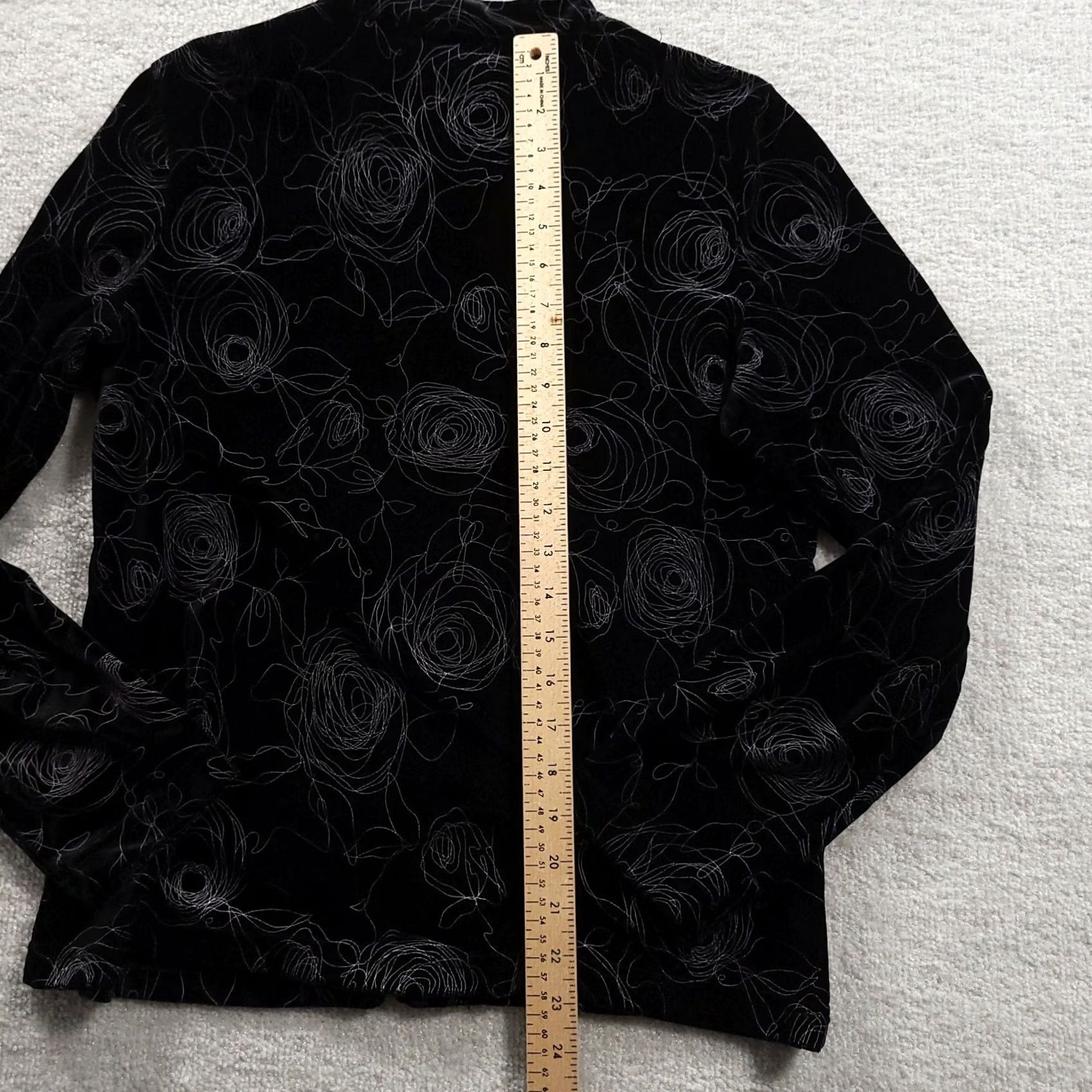 Velvet Libra Sweater Full Zip Woman Velvet Floral Black Medium Women's Knit Shirt Jacket Modern Elegant City Floral Party/Cocktail Size M / US 6-8 / IT 42-44 - 5 Thumbnail