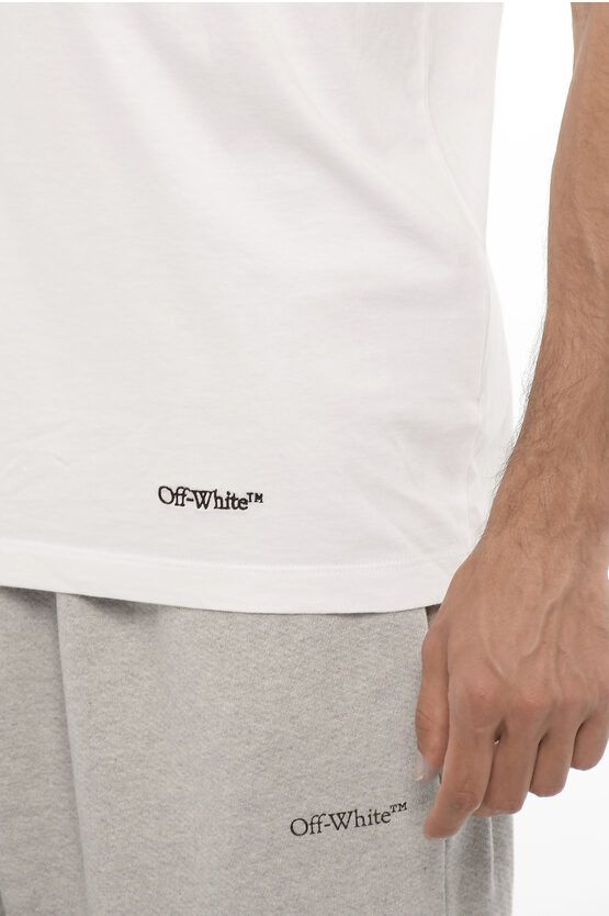 Off-White o1y0325 Logo Crewneck T-Shirt in White Size US S / EU 44-46 / 1 - 2 Thumbnail