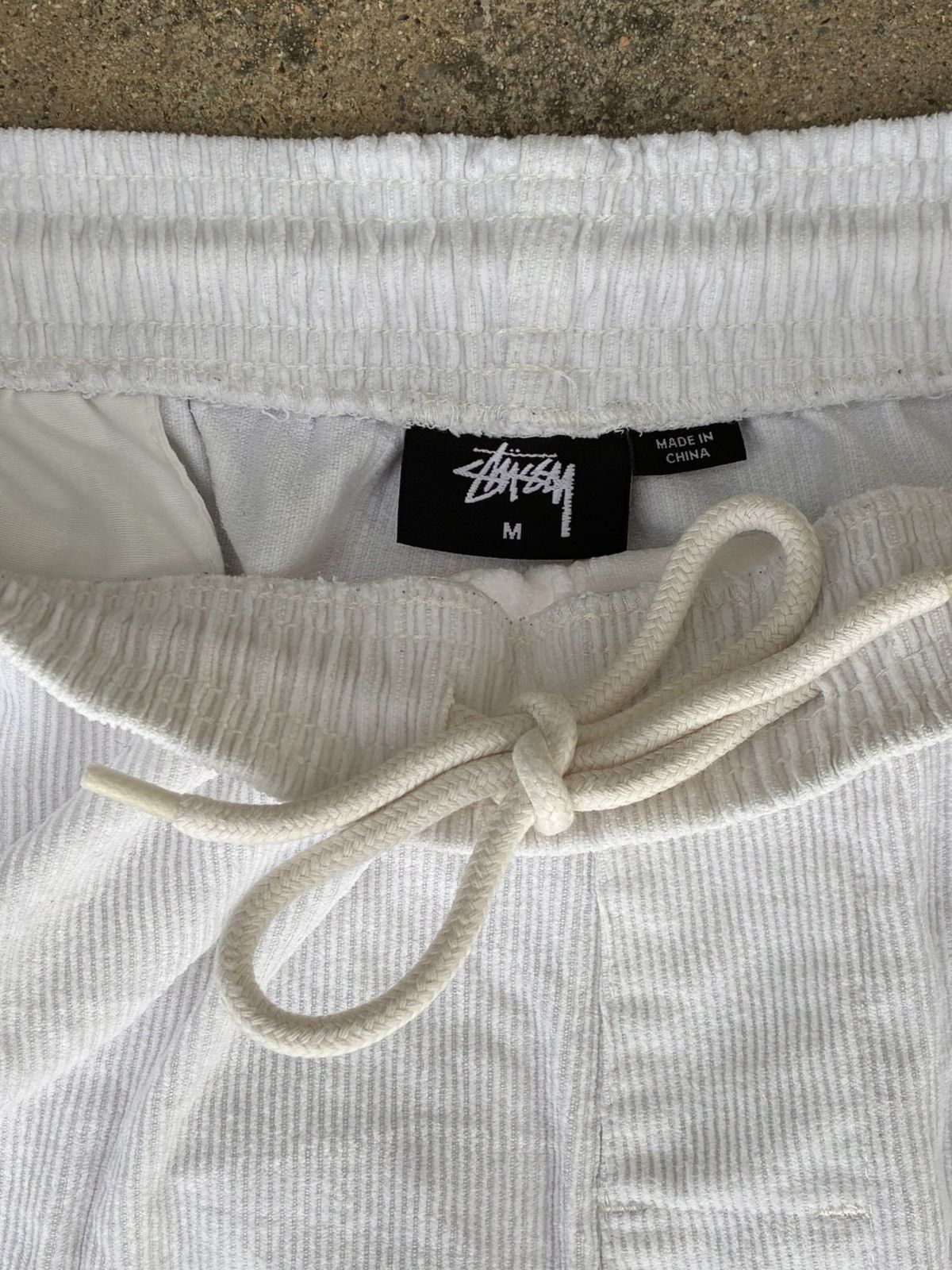 Stussy STUSSY White Corduroy Drawstring Waist Laguna Beach Pant Size US 32 / EU 48 - 6 Thumbnail