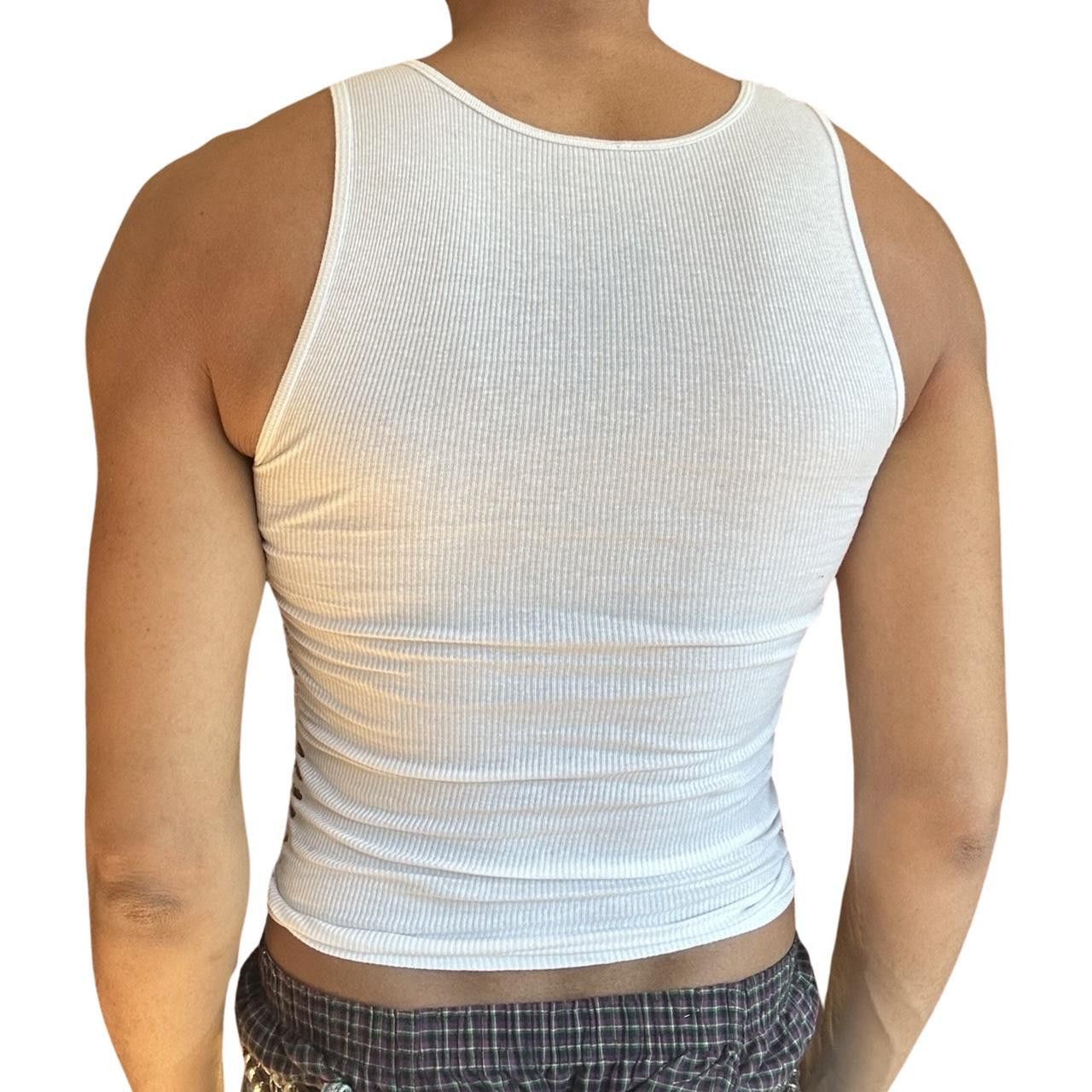Hanes ASTROBOI* WHITE SHREDDED BRAIDED FESTIVAL TANK TOP _ SMALL Size US S / EU 44-46 / 1 - 5 Thumbnail