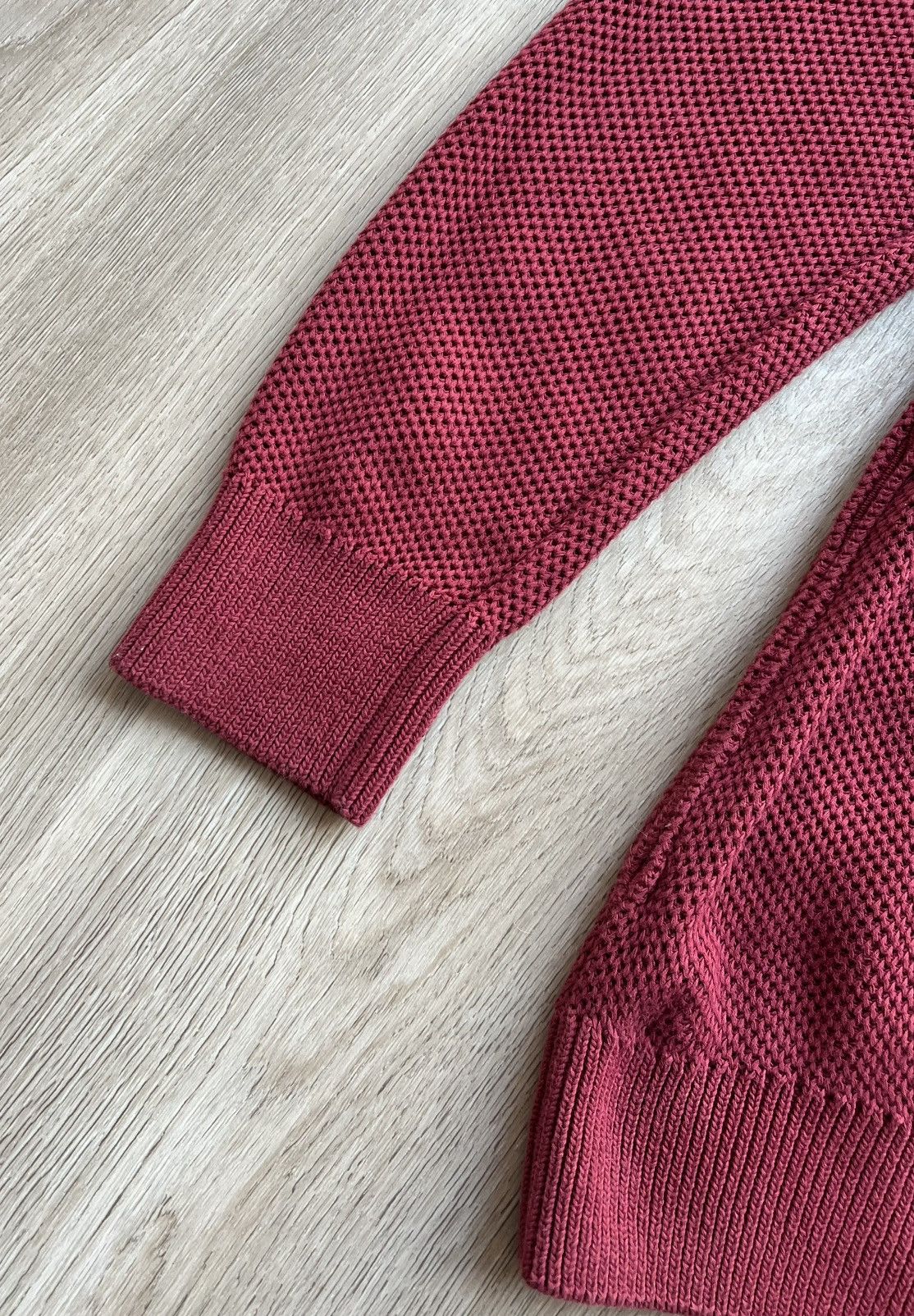 Lacoste × Vintage Vintage Lacoste Zip Up Knit Cherry Sweater Size US XL / EU 56 / 4 - 3 Thumbnail