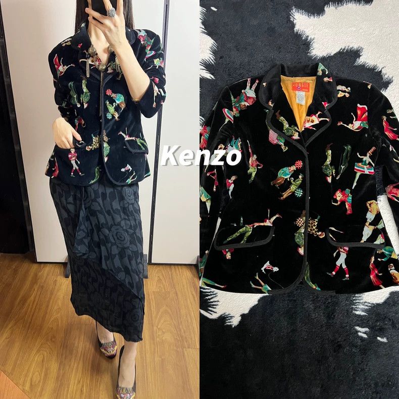 Kenzo KENZO Character Life Velvet Jacket Size XS / US 0-2 / IT 36-38 - 1 Thumbnail