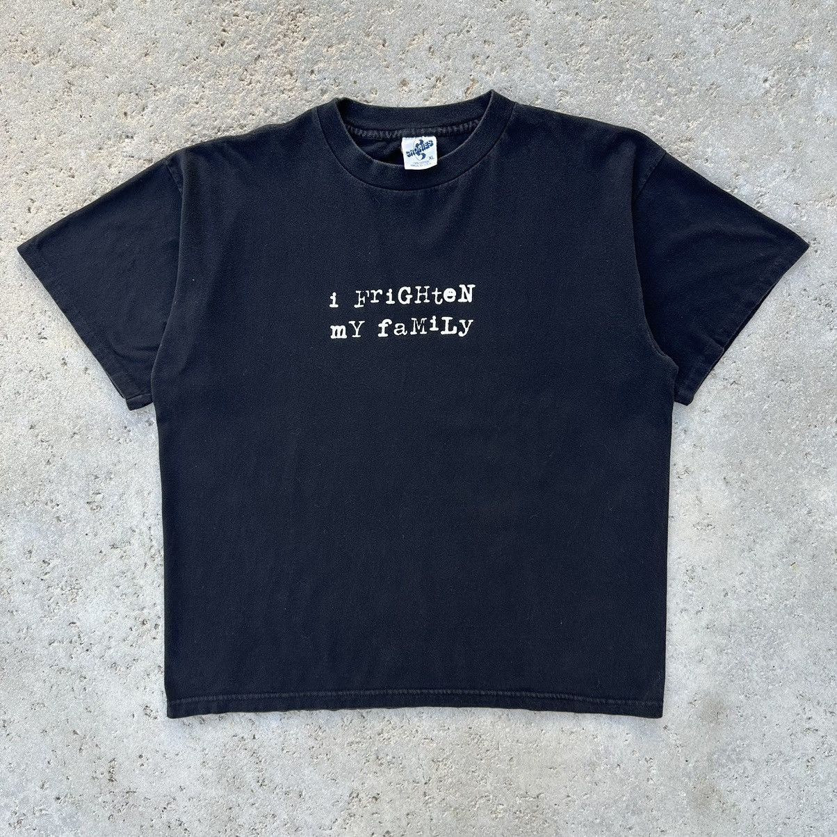 Other VTG 90’s SS I Frighten My Family Black Graphic Shirt Size US XL / EU 56 / 4 - 2 Thumbnail