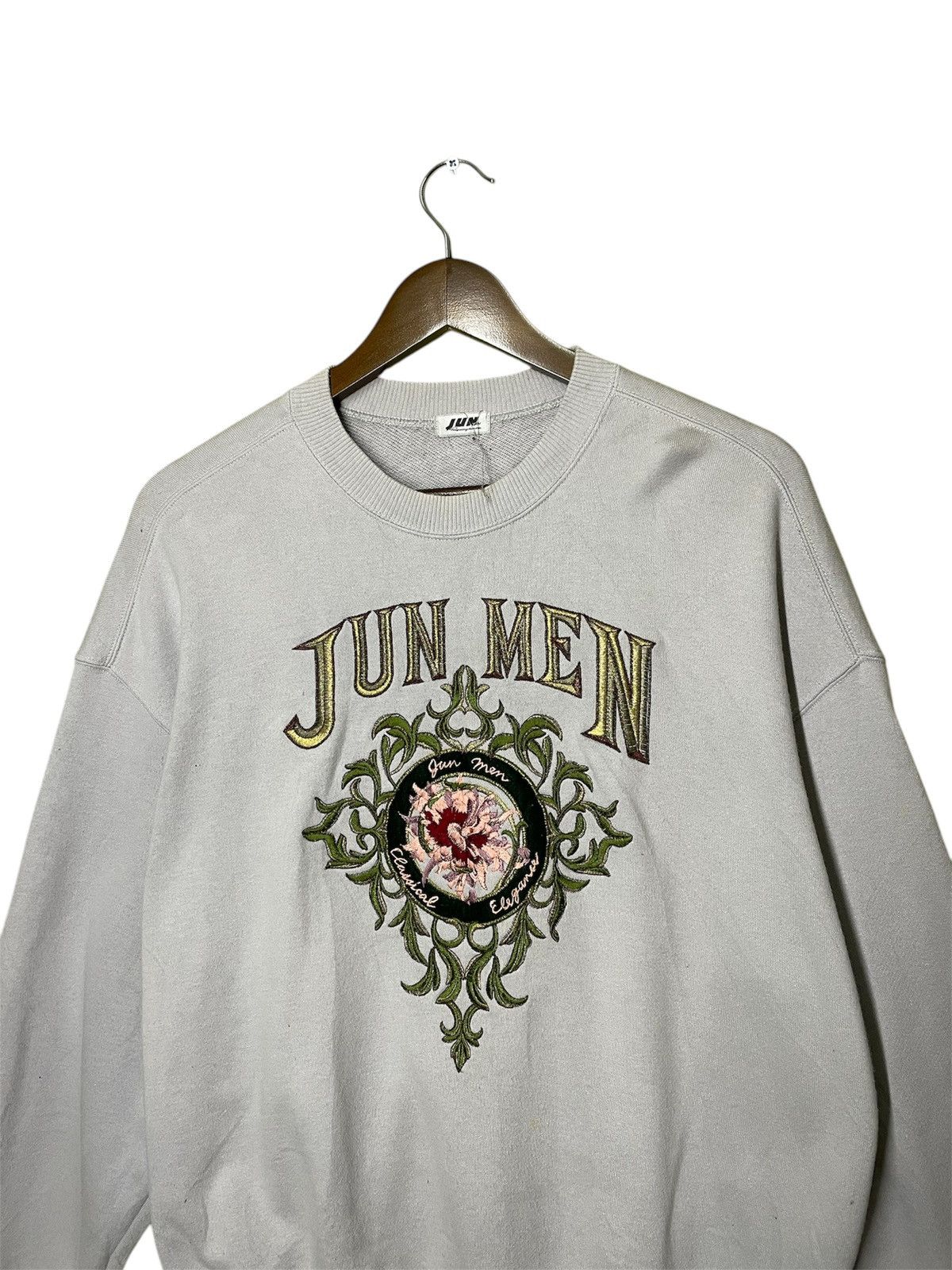 Japanese Brand 90s jun men embroidered big logo crewneck sweatshirt Size US L / EU 52-54 / 3 - 4 Thumbnail