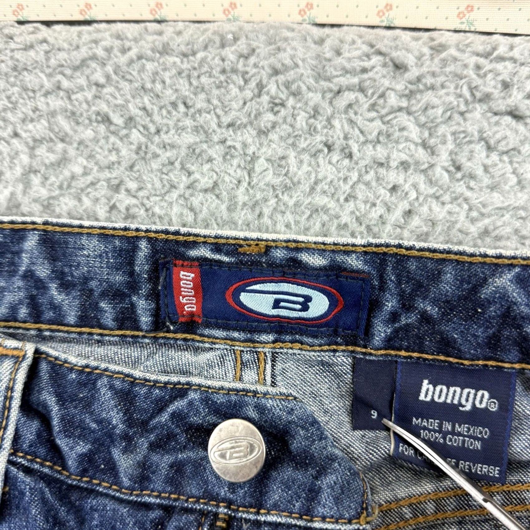 Vintage VINTAGE Bongo Jeans Womens 9 Blue Denim 90s Low Rise Flare Studded Cowgirl Y2K Size 30" / US 8 / IT 44 - 5 Thumbnail