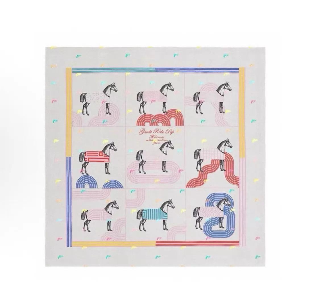 Hermes HERMES Horse Scarf 80x80 Like New Size ONE SIZE - 1 Thumbnail