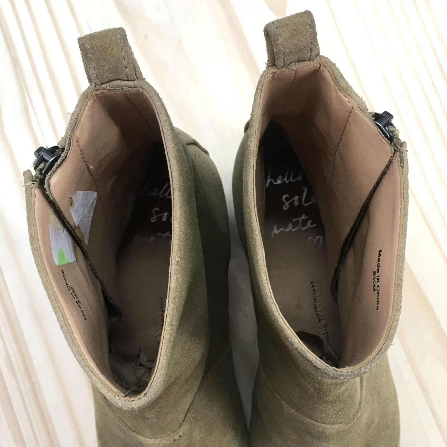 Banana Republic Banana Republic Boots Womens Lydia Green Suede Heeled Side Zip Tasseled 5.5 M Bootie Womens Green Suede Boots Size US 6 / IT 36 - 5 Thumbnail