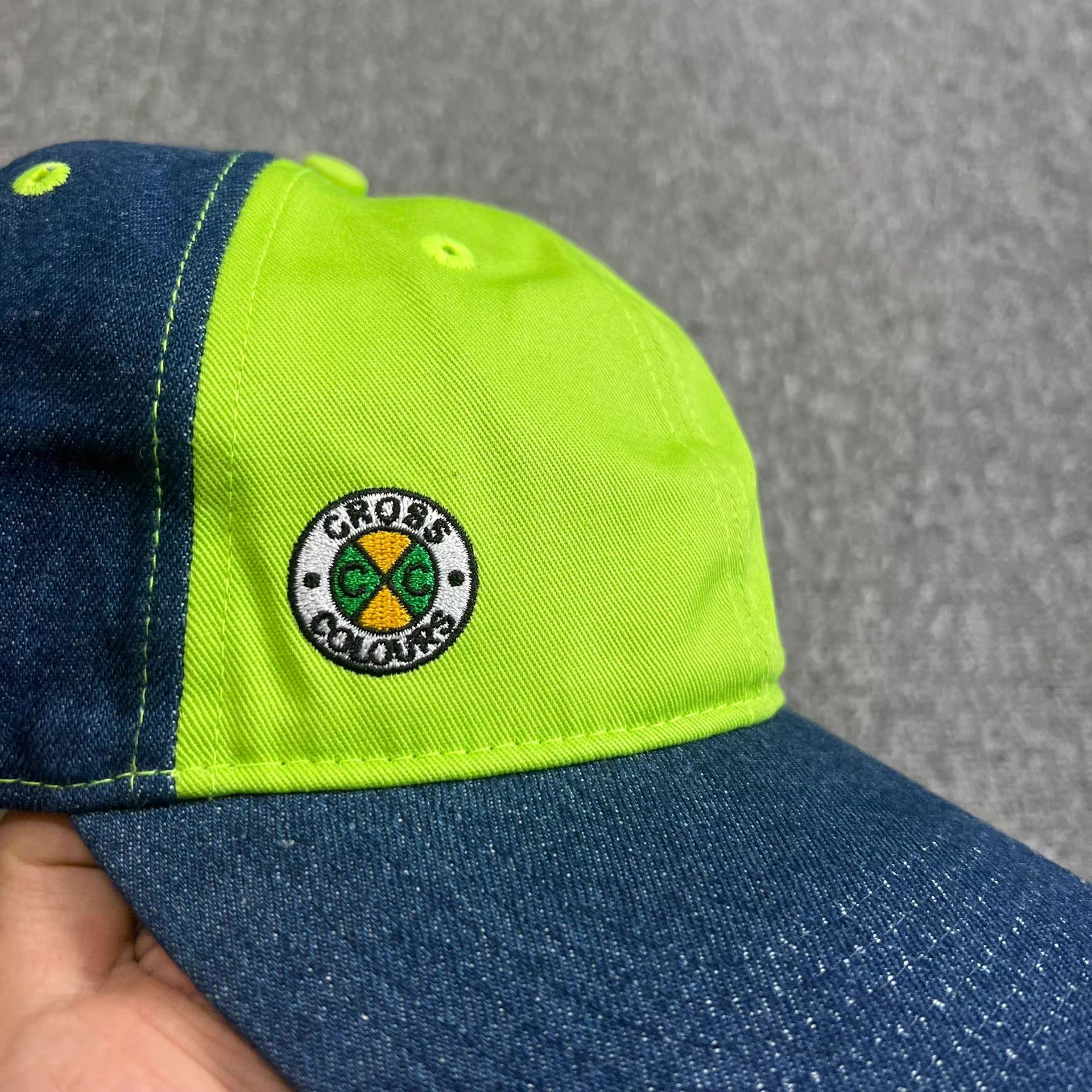Cross Colours Cross Colours Denim Patchwork Curved Brim Baseball Cap Q7 Size ONE SIZE - 2 Thumbnail