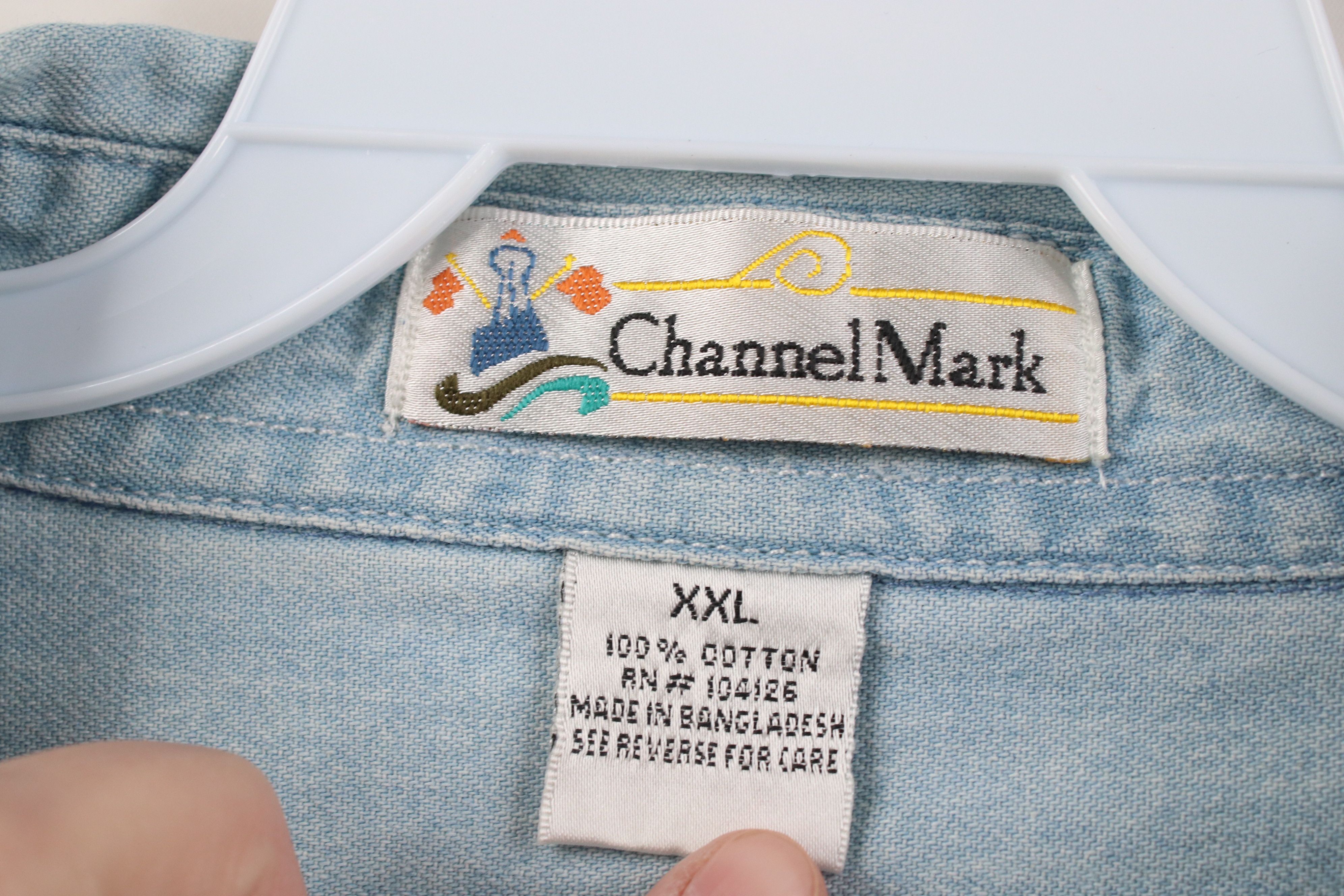 Vintage Vintage 90s Streetwear Collared Denim Jean Button Down Shirt Size US XXL / EU 58 / 5 - 6 Thumbnail