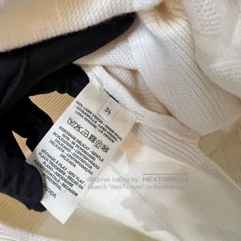 Hermes Hermes Beige Wool Knit Sweater, V-Neck Open Design Size XXS / US 00 / IT 34 - 6 Thumbnail