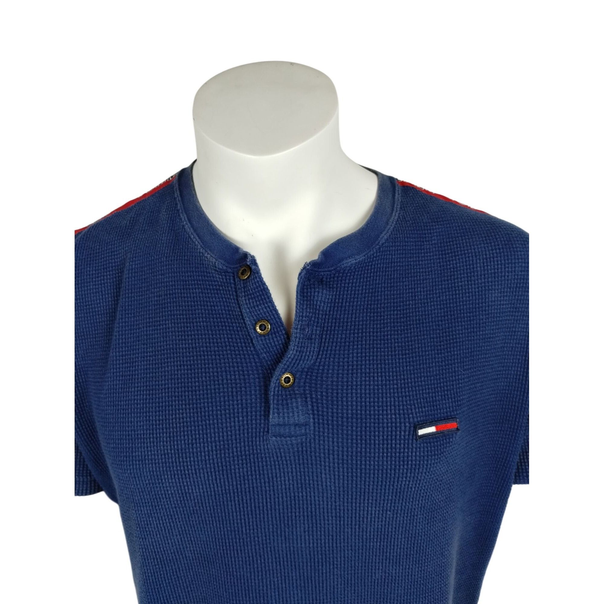 Tommy Jeans Vintage Tommy Jeans Mens Large Waffle Knit Henley T-shirt Te Size US L / EU 52-54 / 3 - 2 Thumbnail