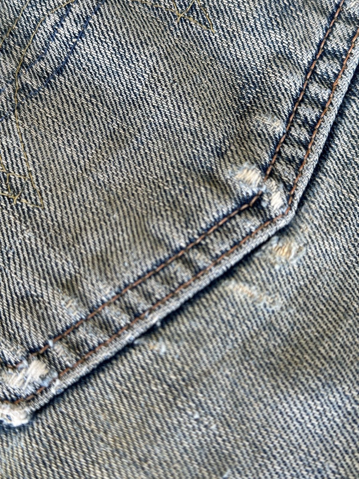 Kapital Trashed Distress Vintage Edwin 505X Selvedge Denim 31x41 Size US 31 - 17 Thumbnail