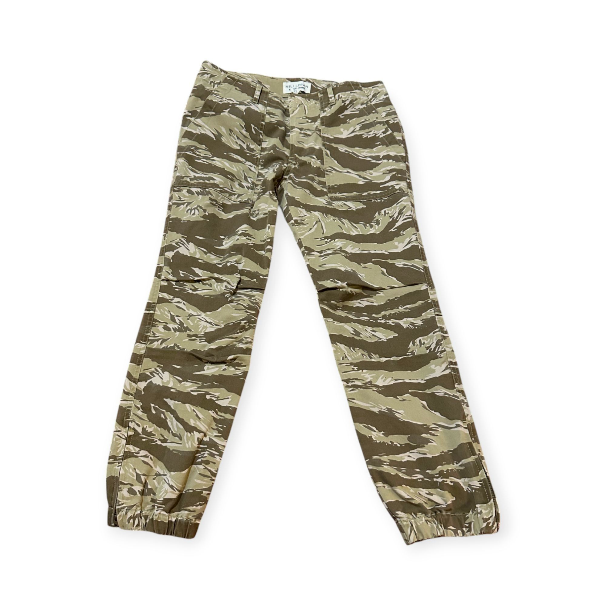 Nili Lotan Nili Lotan Cropped French Military Pant, Khaki Tiger Camo, S Size 28" / US 6 / IT 42 - 6 Thumbnail