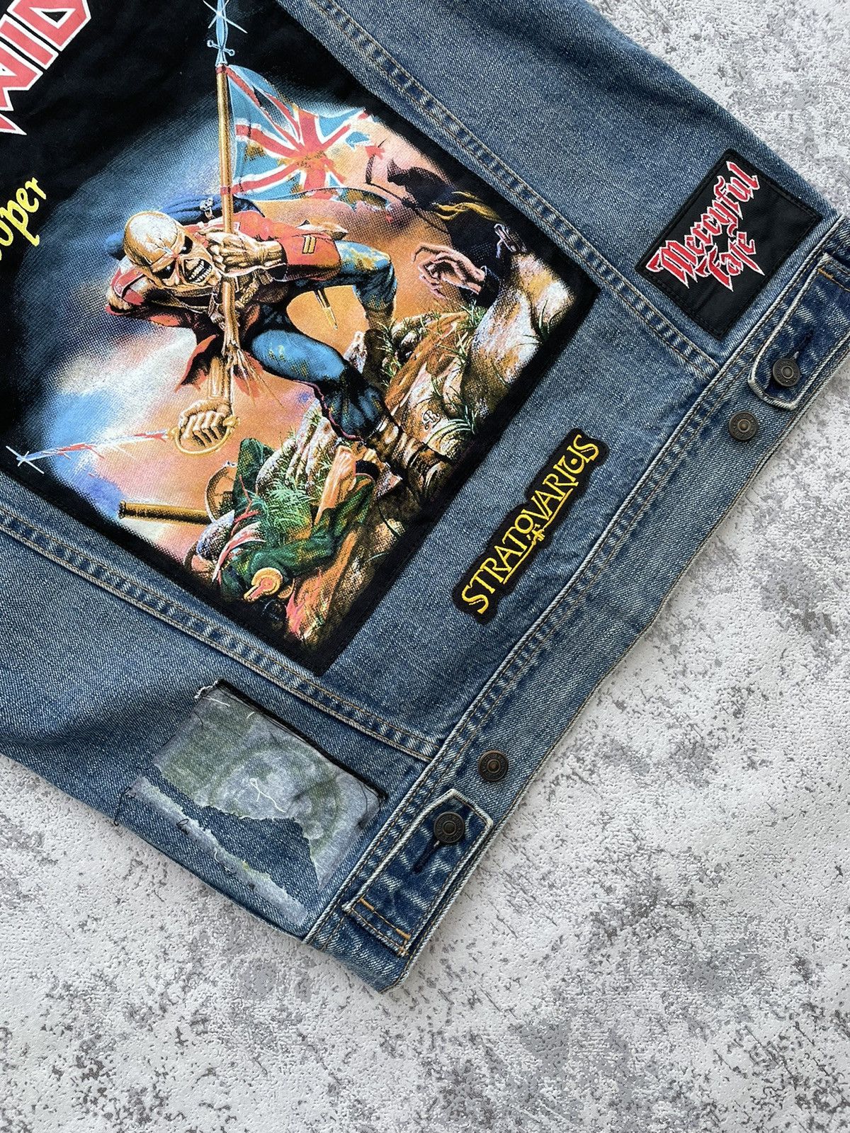 Band Tees × Gap × Vintage Vintage Custom Rock Band GAP Denim Vest Size US S / EU 44-46 / 1 - 7 Thumbnail