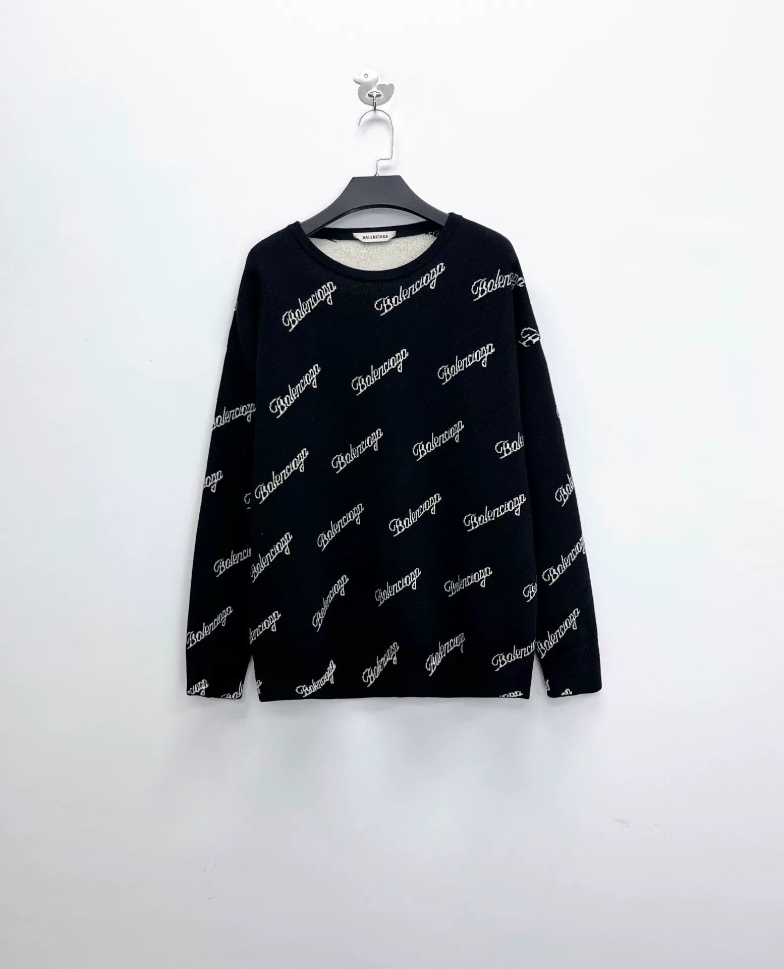 Balenciaga Balenciaga Black Script Letter Sweater Size US M / EU 48-50 / 2 - 1 Thumbnail