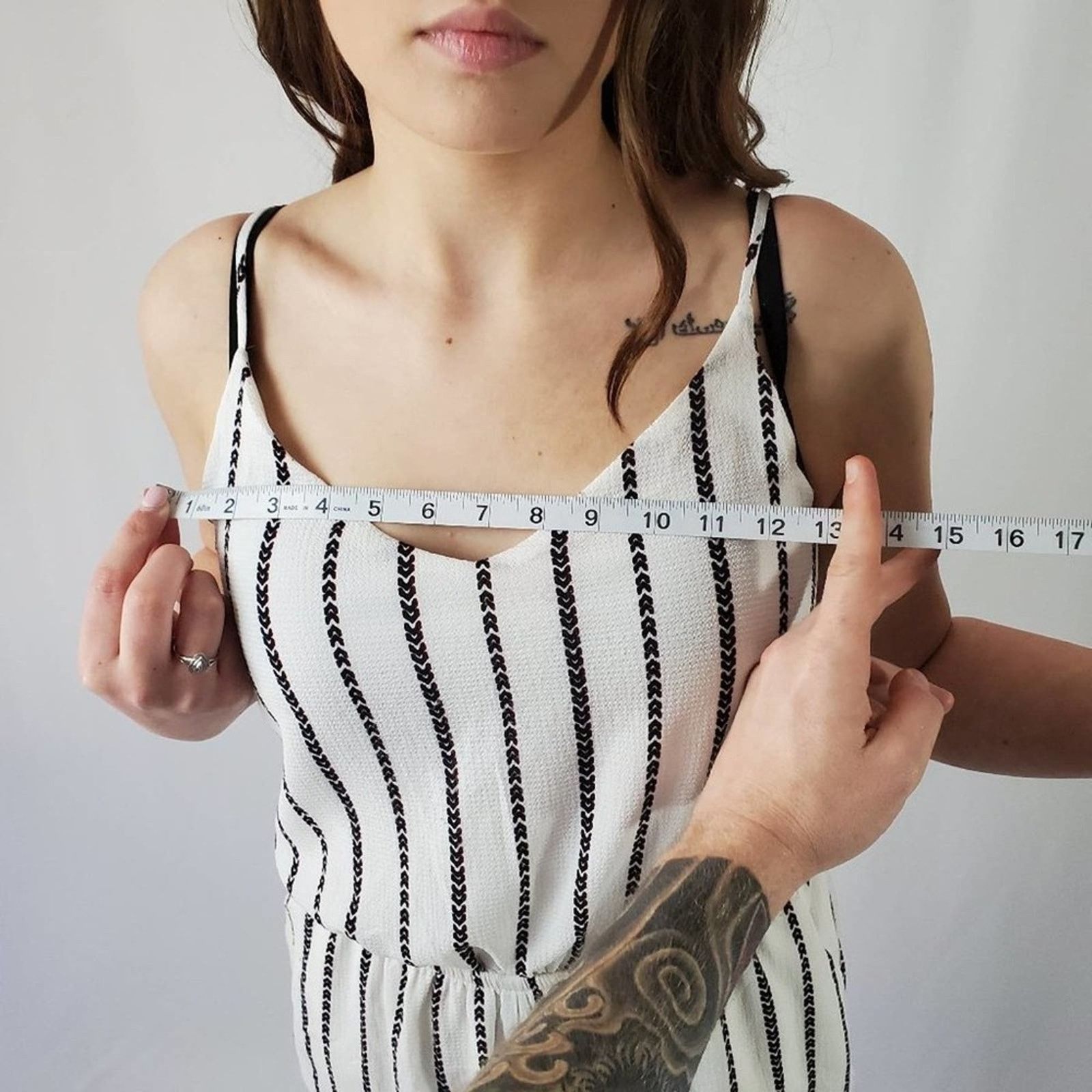 Designer One Clothing Los Angeles Black & White Striped Romper - M Size 28" / US 6 / IT 42 - 8 Thumbnail