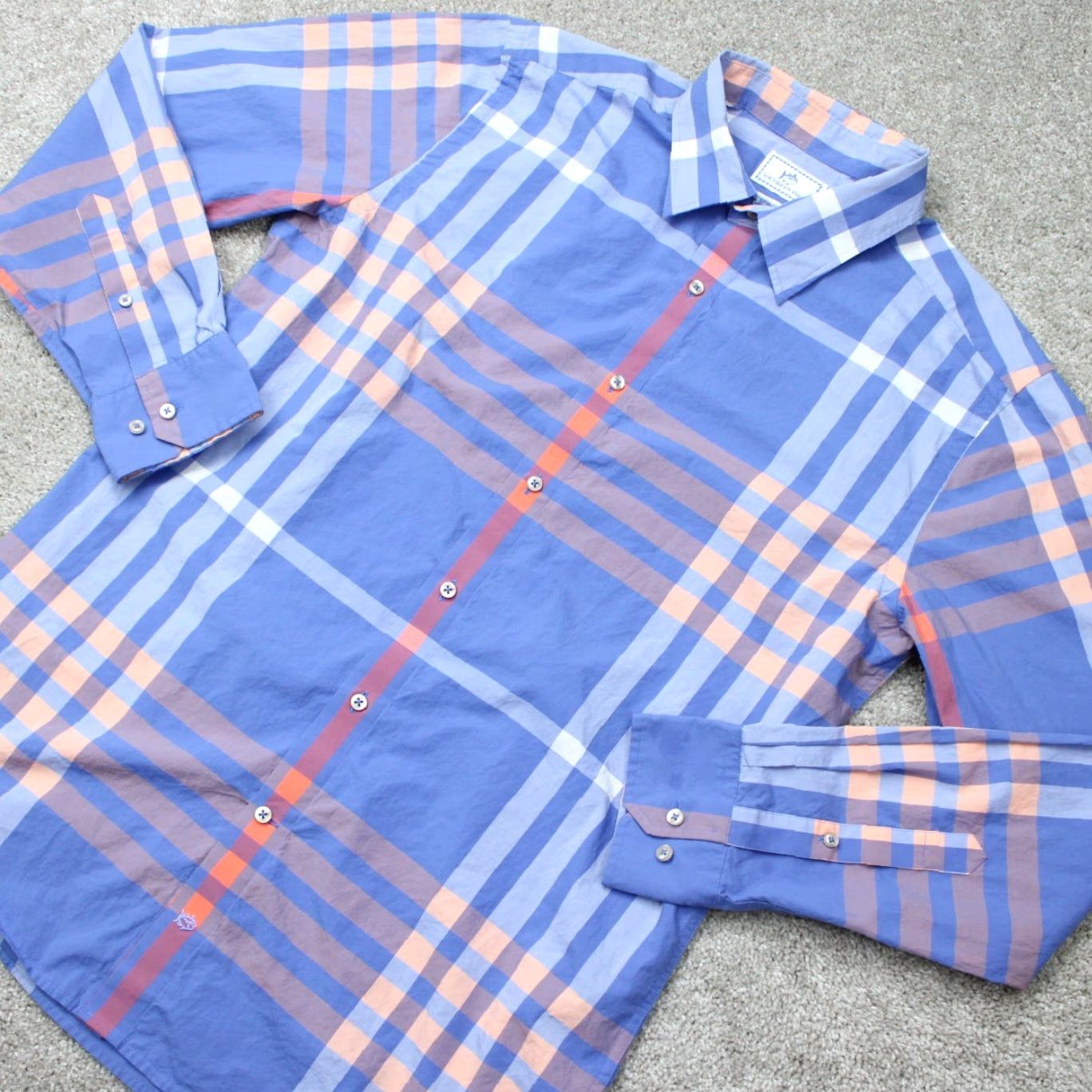 Southern Tide Southern Tide Shirt Mens Large Blue/Pink Plaid Button-Up Long Sleeve Cotton 100% Classic Fit Button-Down Tailored Womens? Size US L / EU 52-54 / 3 - 4 Thumbnail