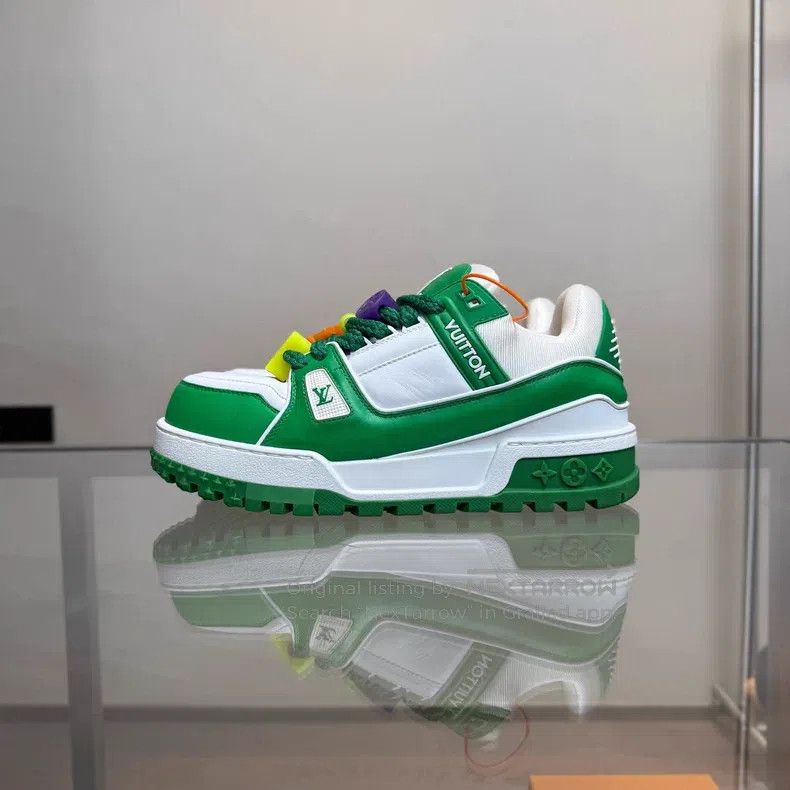 Louis Vuitton Louis Vuitton Trainer Maxi Fat Ding White Green shoes Size US 8.5 / EU 41-42 - 5 Thumbnail