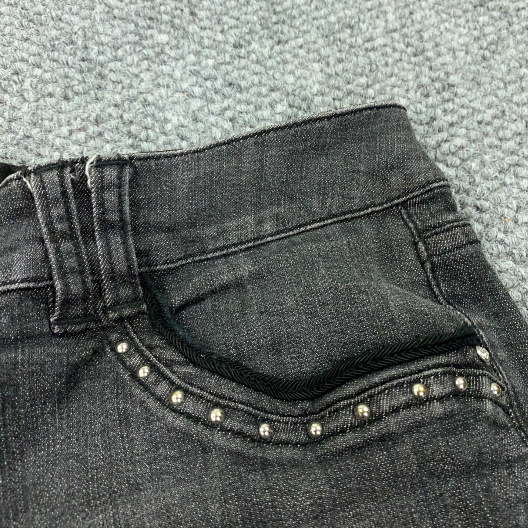 White House Black Market White House Black Market Womens Jeans Slim Straight 10 Regular Black Denim 31in Inseam Stretch 90s? Size 33" - 3 Thumbnail