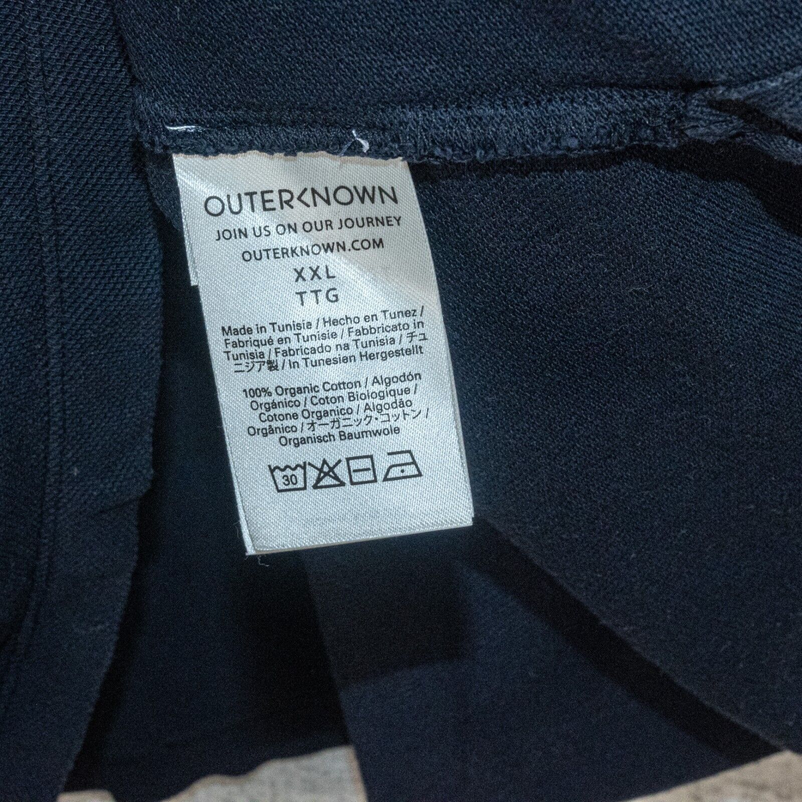 Outerknown OUTERKNOWN Men's Organic Cotton Polo shirt in Navy Blue Size US XXL / EU 58 / 5 - 4 Thumbnail