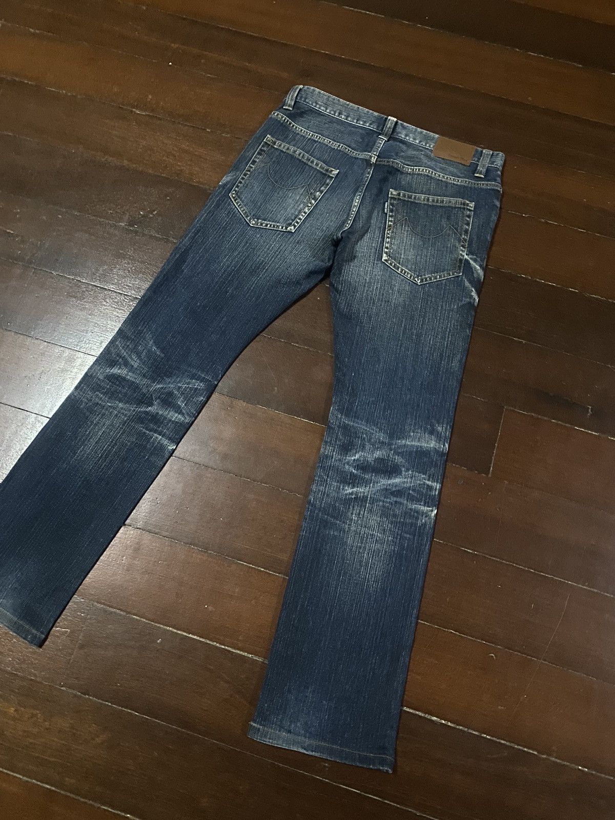 If Six Was Nine FIRE Tornado Mart Flare Denim Pants CLAWMARK DISTRESSED Size US 34 / EU 50 - 13 Thumbnail