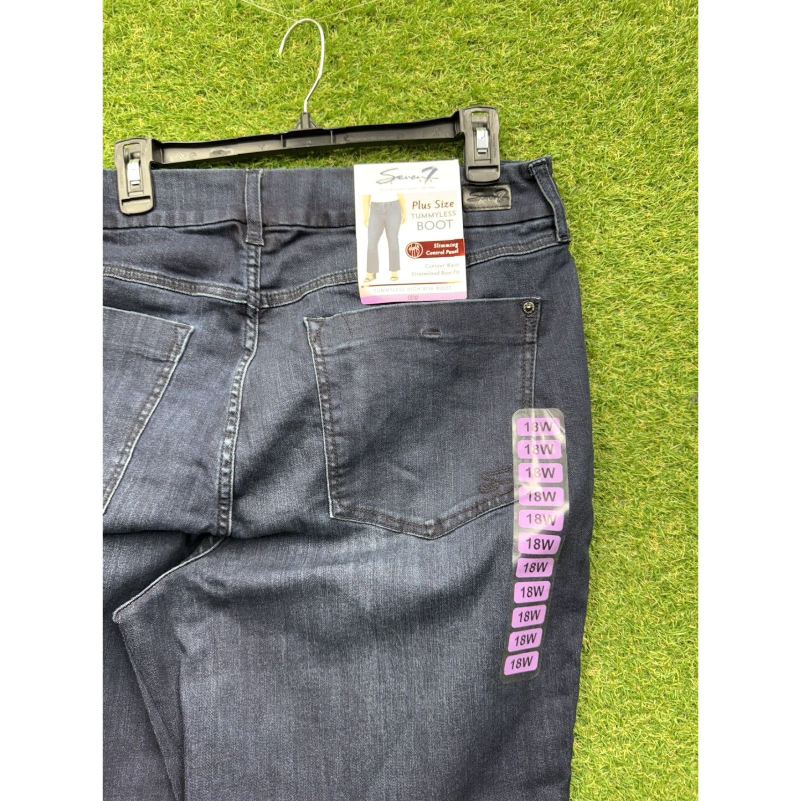 Vintage VINTAGE Seven7 Jeans Womens High Rise Slim Boot Cut 18W Plus 31" Blue Dark Wash 90s Logo Womens Size 36" / US 14 / IT 50 - 5 Thumbnail