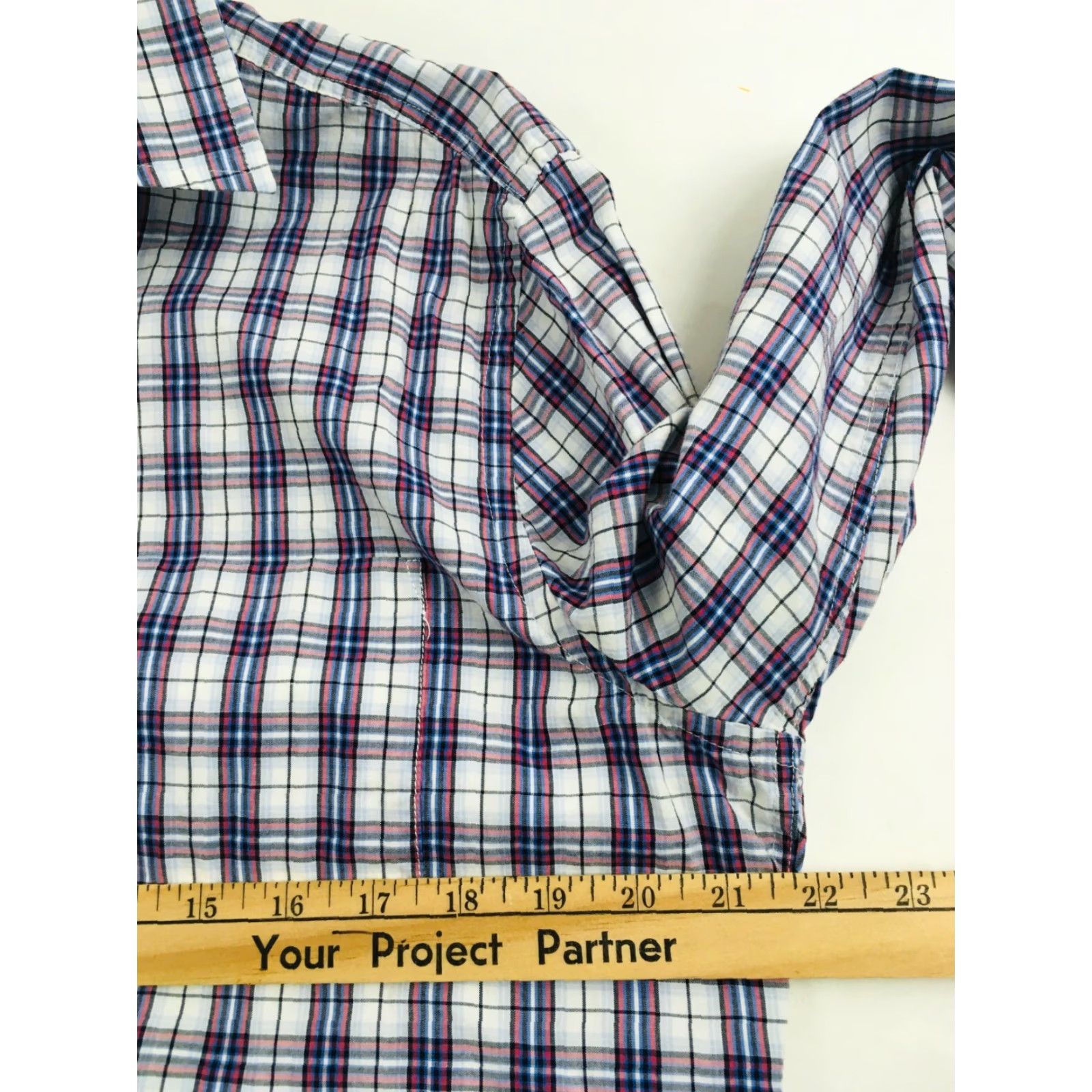 Gap Gap Shirt Men’s Large White Blue Red Long Sleeve Slim Fit Plaid Button Up Size US L / EU 52-54 / 3 - 3 Thumbnail